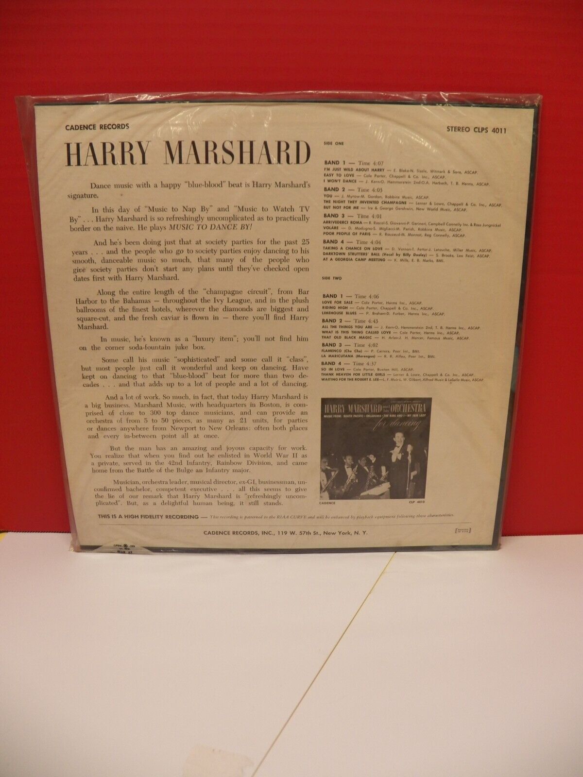 Sealed 12" LP Harry Marshard And His Orchestra Play Your Favorites For Dancing Sealed 12" LP Harry Marshard And His Orchestra Play Your Favorites For Dancing
