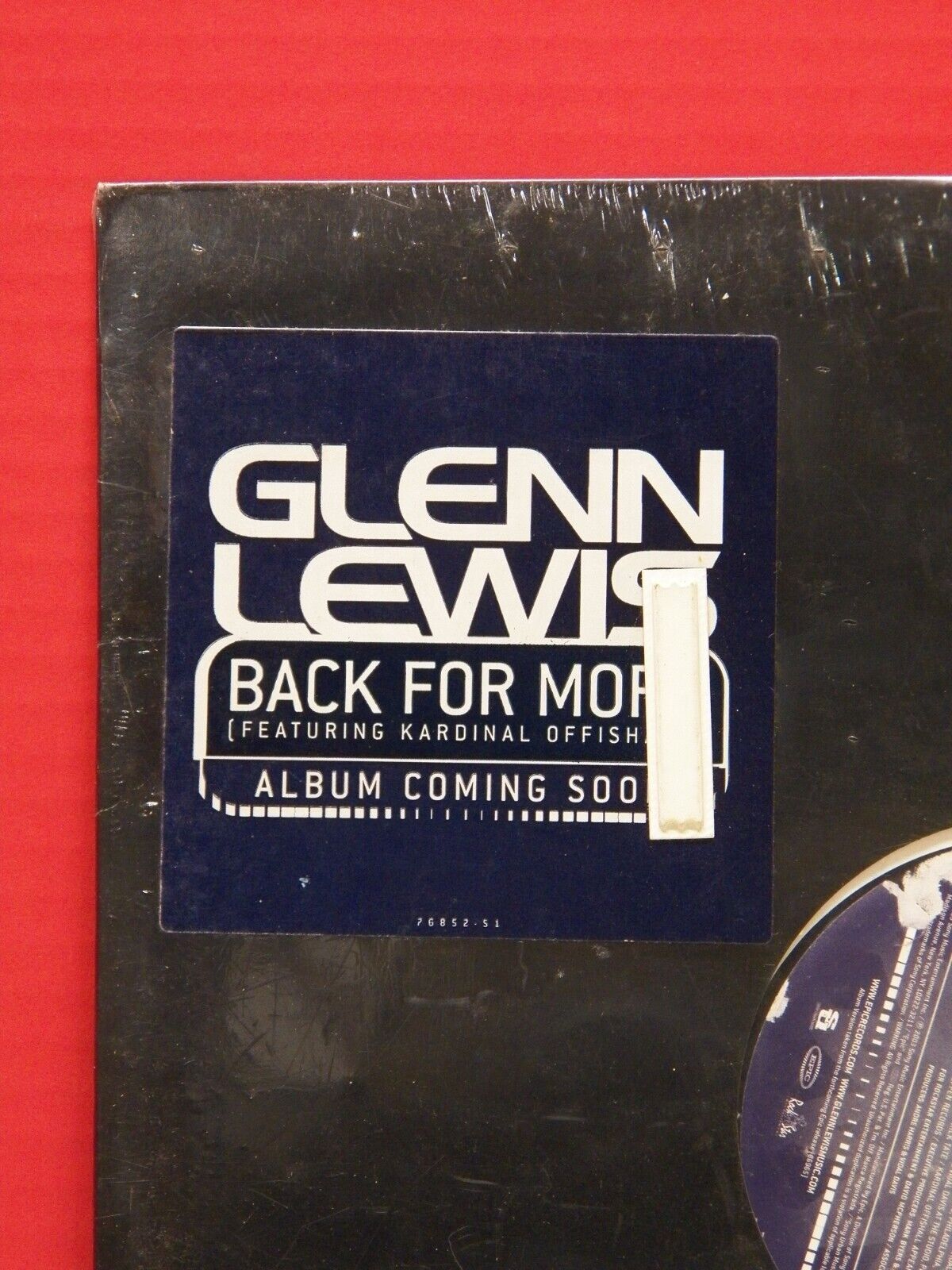 Sealed 12" Single Glenn Lewis Back For More 2003 Epic 49 76852 Sealed 12" Single Glenn Lewis Back For More 2003 Epic 49 76852