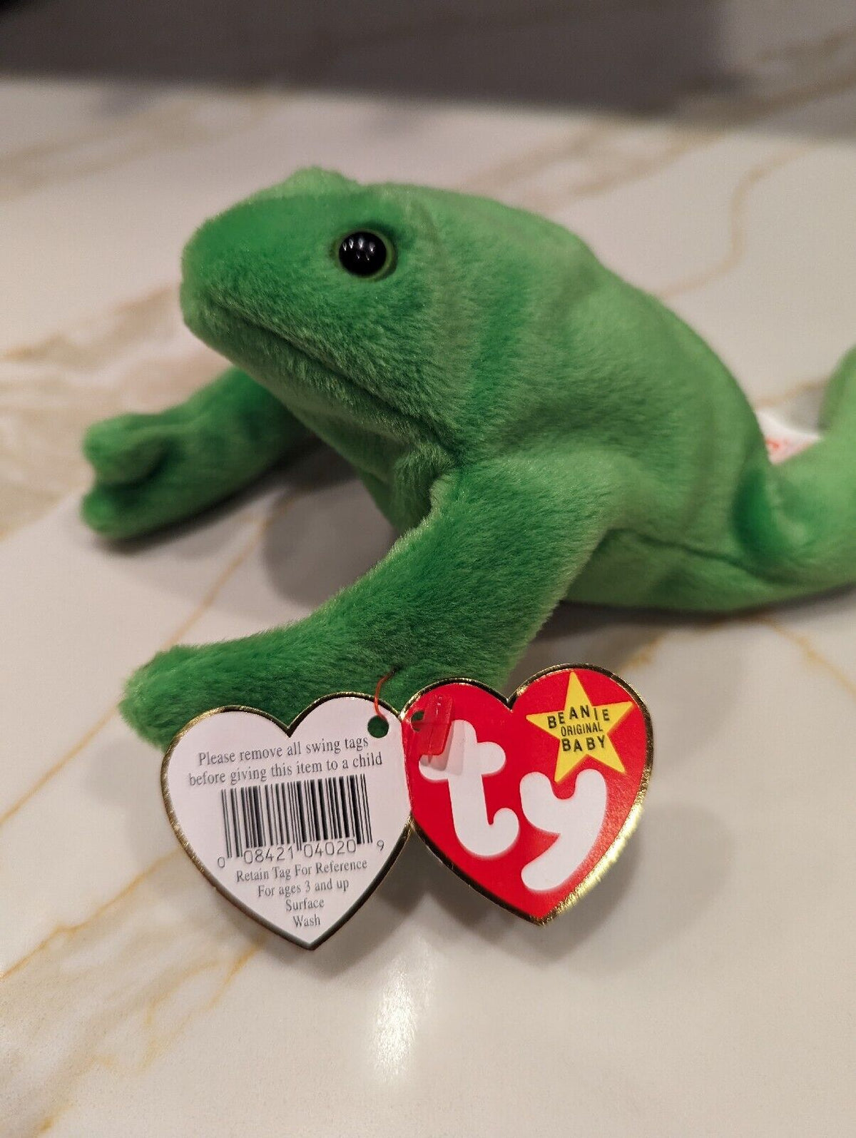 Rare Retired Ty Beanie Baby Legs the Frog Style 4020 1993 PVC Pellets w. Errors Rare Retired Ty Beanie Baby Legs the Frog Style 4020 1993 PVC Pellets w. Errors