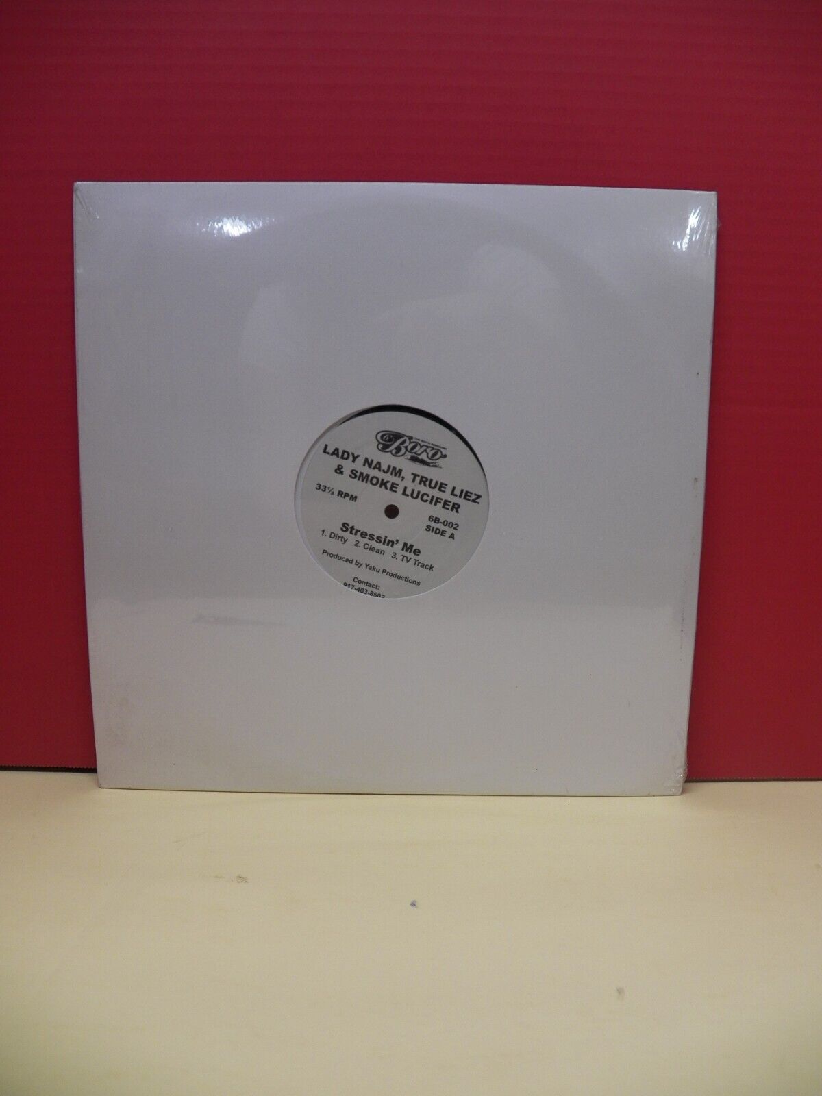 Sealed 12" Single True Liez/Lady Najm/Smoke Lucifer Stressin' Me 6B-002 Sealed 12" Single True Liez/Lady Najm/Smoke Lucifer Stressin' Me 6B-002