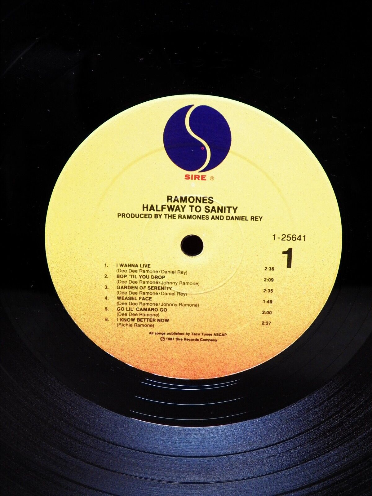 12" LP VG+ Ramones Halfway To Sanity 1987 Sire Records 9 25641-1 12" LP VG+ Ramones Halfway To Sanity 1987 Sire Records 9 25641-1