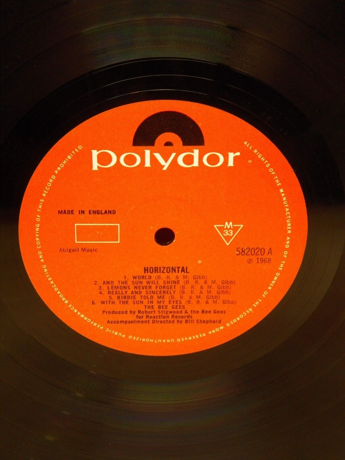 12" LP EX Bee Gees Horizontal 1968 Polydor Mono UK Import 582 020 12" LP EX Bee Gees Horizontal 1968 Polydor Mono UK Import 582 020