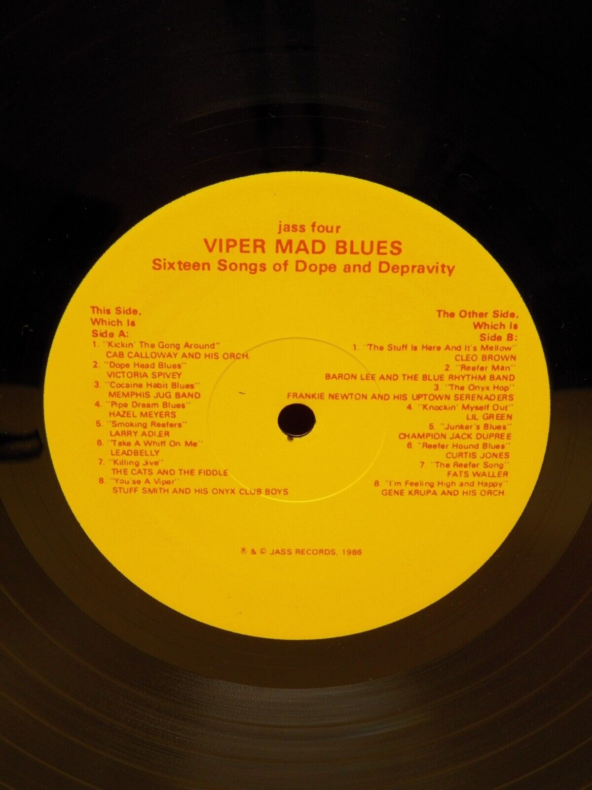 12" LP NM- Various Artists Viper Mad Blues 1986 Jass Records JASS FOUR 12" LP NM- Various Artists Viper Mad Blues 1986 Jass Records JASS FOUR