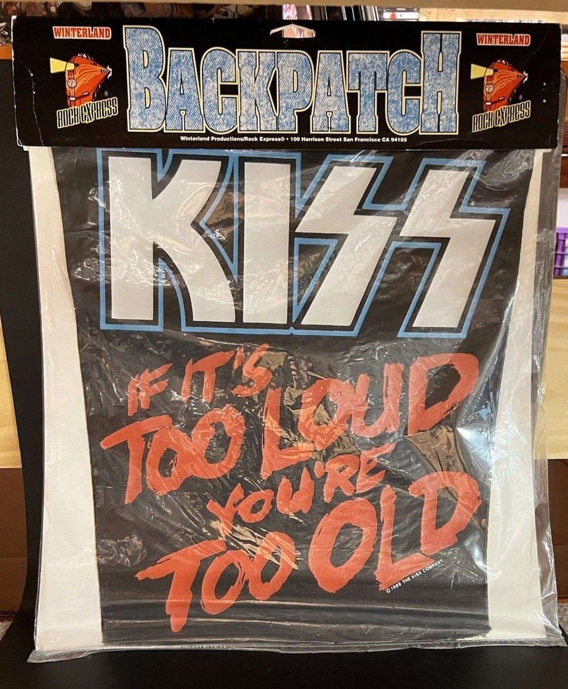 Vintage 1989 Sealed Backpatch Kiss If It's Too Loud You're Too Old 14" x 12" Vintage 1989 Sealed Backpatch Kiss If It's Too Loud You're Too Old 14" x 12"