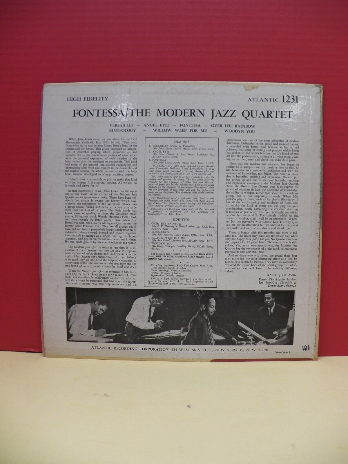 12" LP VG++/EX The Modern Jazz Quartet Fontessa 1956 Atlantic Mono 1231 12" LP VG++/EX The Modern Jazz Quartet Fontessa 1956 Atlantic Mono 1231