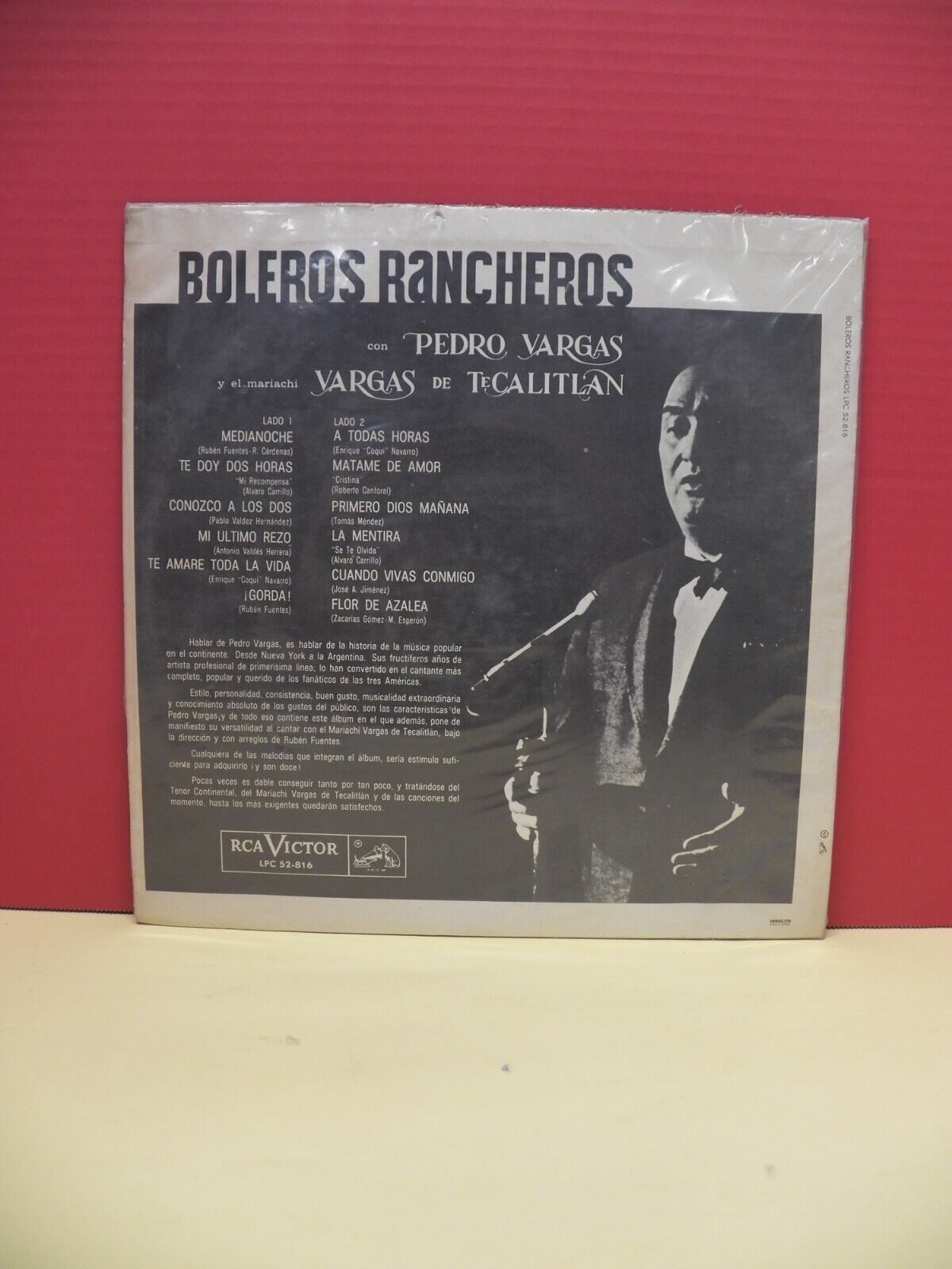 12" LP VG++/EX Pedro Vargas Boleros Rancheros Con Pedro Vargas Colombia Import 12" LP VG++/EX Pedro Vargas Boleros Rancheros Con Pedro Vargas Colombia Import