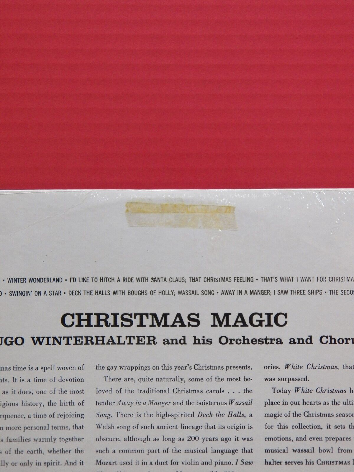 Sealed 12" LP Hugo Winterhalter Christmas Magic 1958 RCA Camden CAL 449 Sealed 12" LP Hugo Winterhalter Christmas Magic 1958 RCA Camden CAL 449