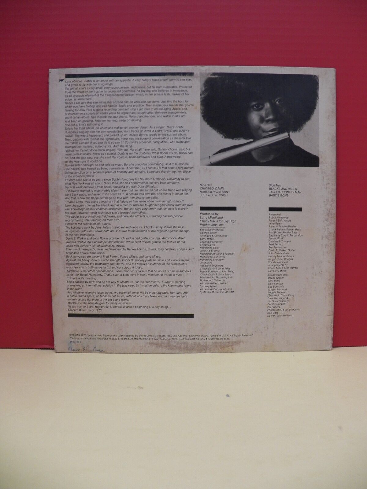 12" LP VG++/EX Bobbi Humphrey Black And Blues 1974 Blue Note BN-LA142-G 12" LP VG++/EX Bobbi Humphrey Black And Blues 1974 Blue Note BN-LA142-G