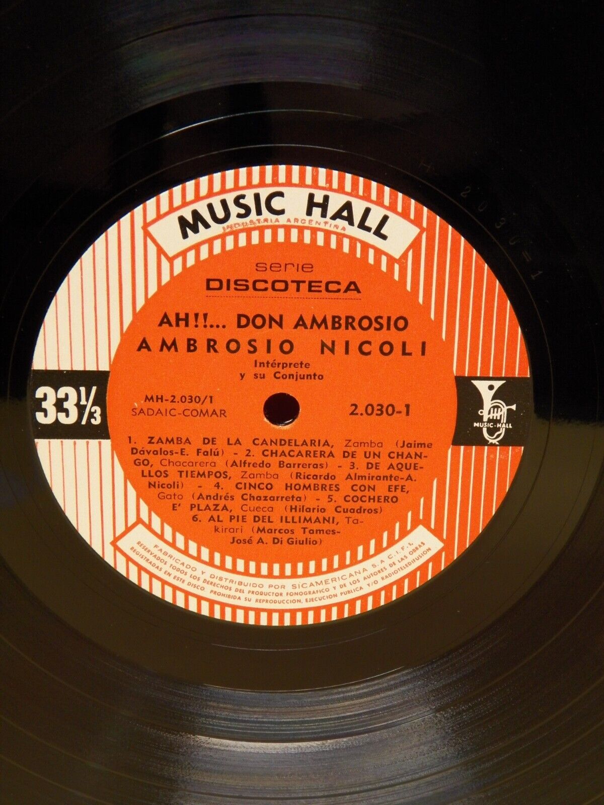 12" LP EX Ambrosio Nicoli Y Su Conjunto Ah!!... Don Ambrosio Argentina Import 12" LP EX Ambrosio Nicoli Y Su Conjunto Ah!!... Don Ambrosio Argentina Import