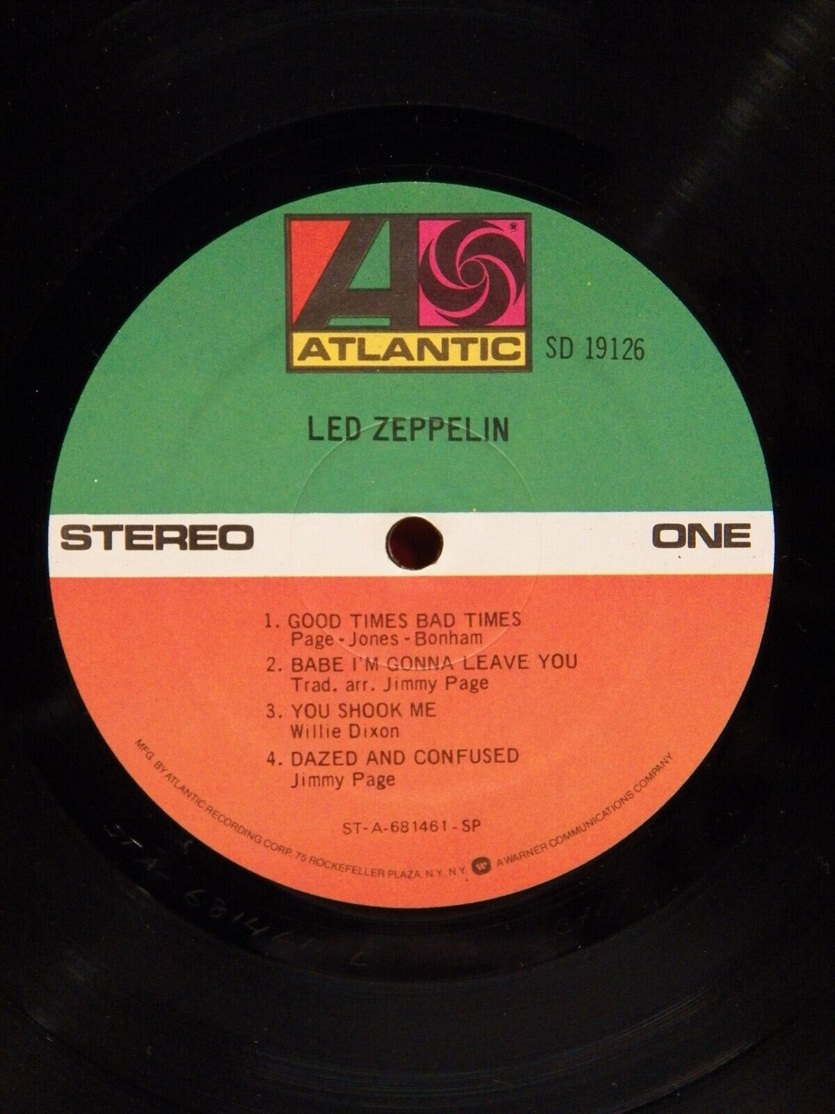 12" LP VG++/EX Led Zeppelin Led Zeppelin 1977 Atlantic Reissue SD 19126 12" LP VG++/EX Led Zeppelin Led Zeppelin 1977 Atlantic Reissue SD 19126