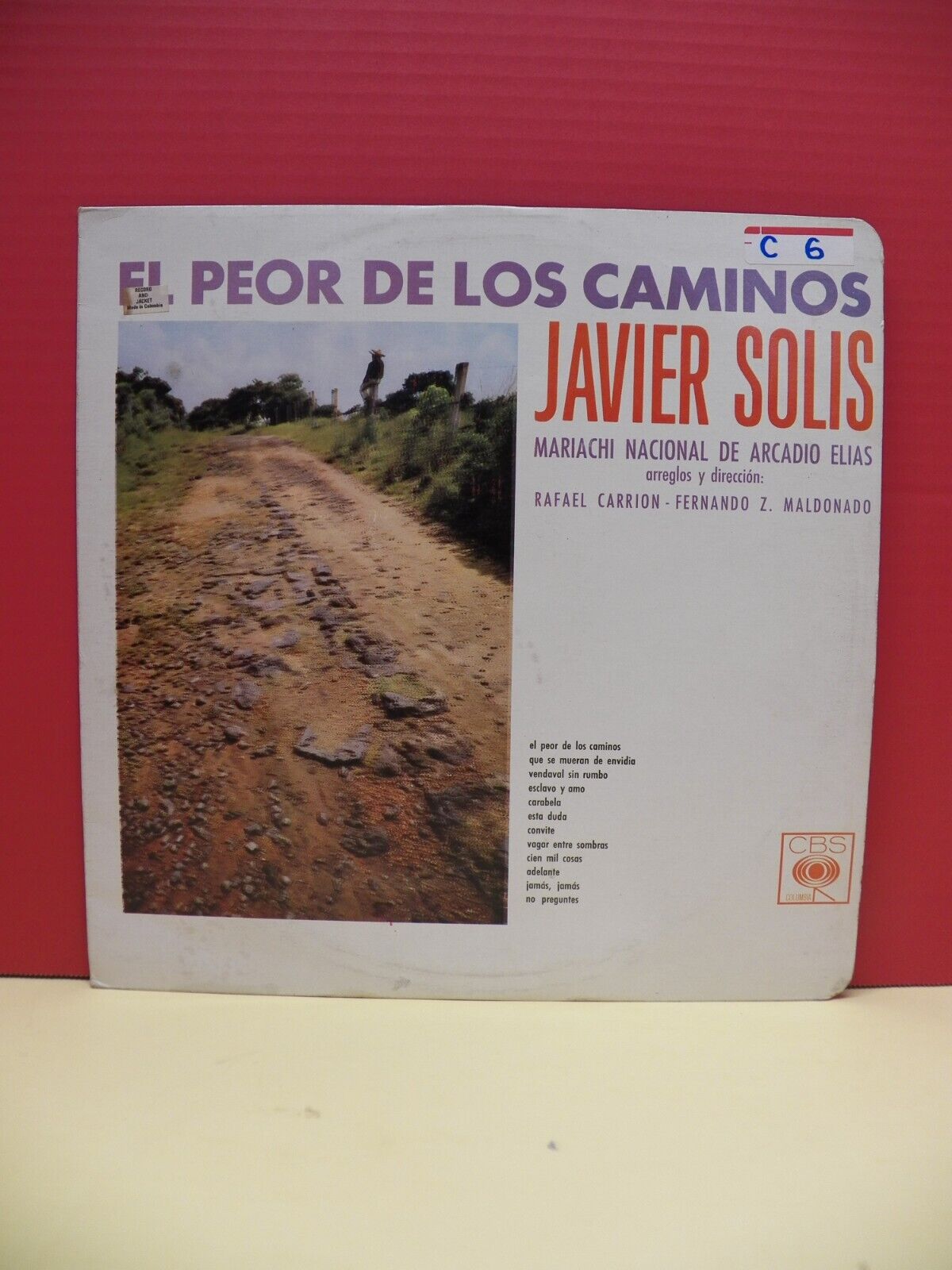 12" LP VG++/EX Javier Solis El Peor De Los Caminos 1974 CBS Colombia Import 12" LP VG++/EX Javier Solis El Peor De Los Caminos 1974 CBS Colombia Import
