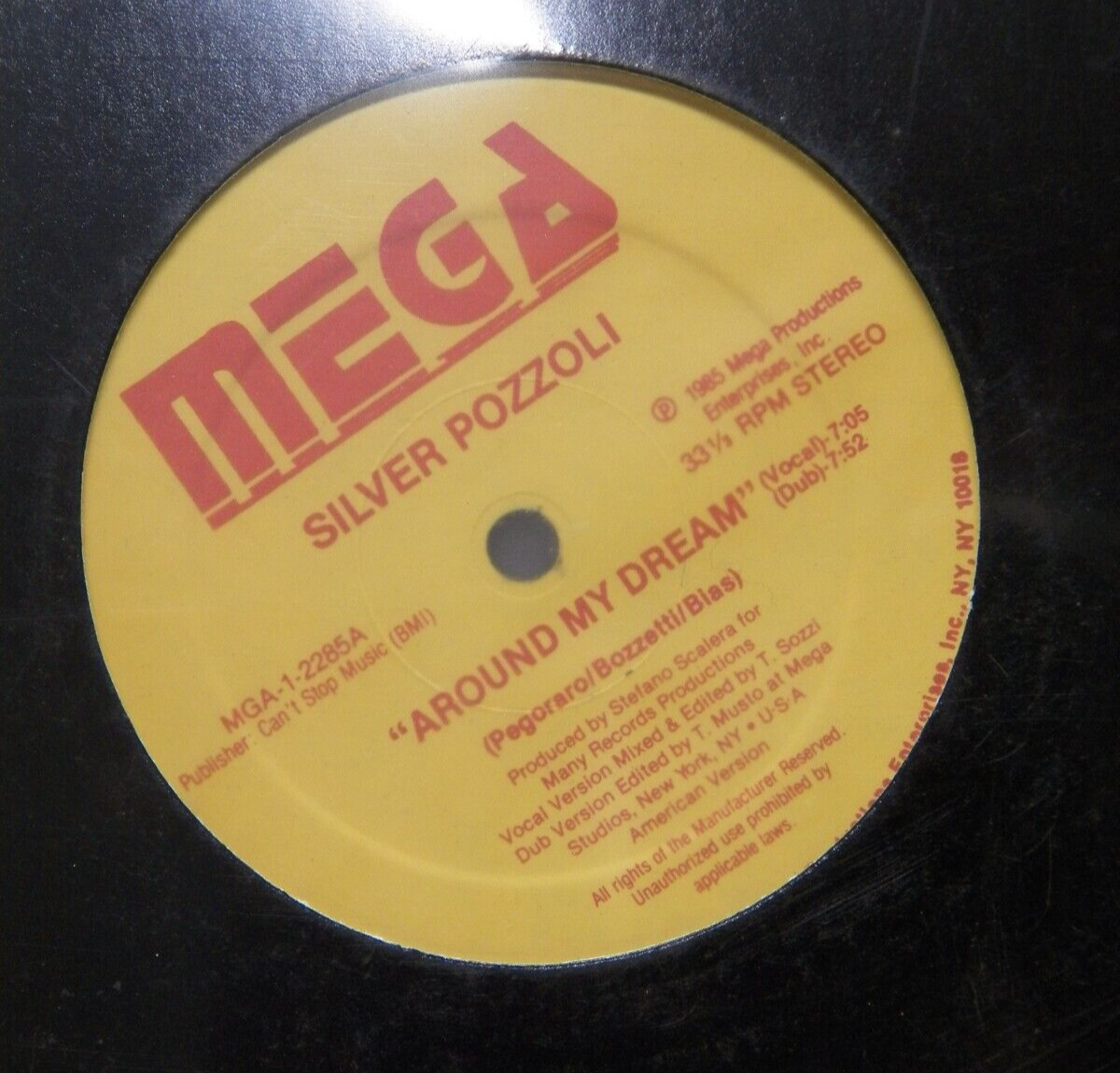 Sealed 12" Single Silver Pozzoli Around My Dream 1985 Mega Records MGA-1-2285 Sealed 12" Single Silver Pozzoli Around My Dream 1985 Mega Records MGA-1-2285