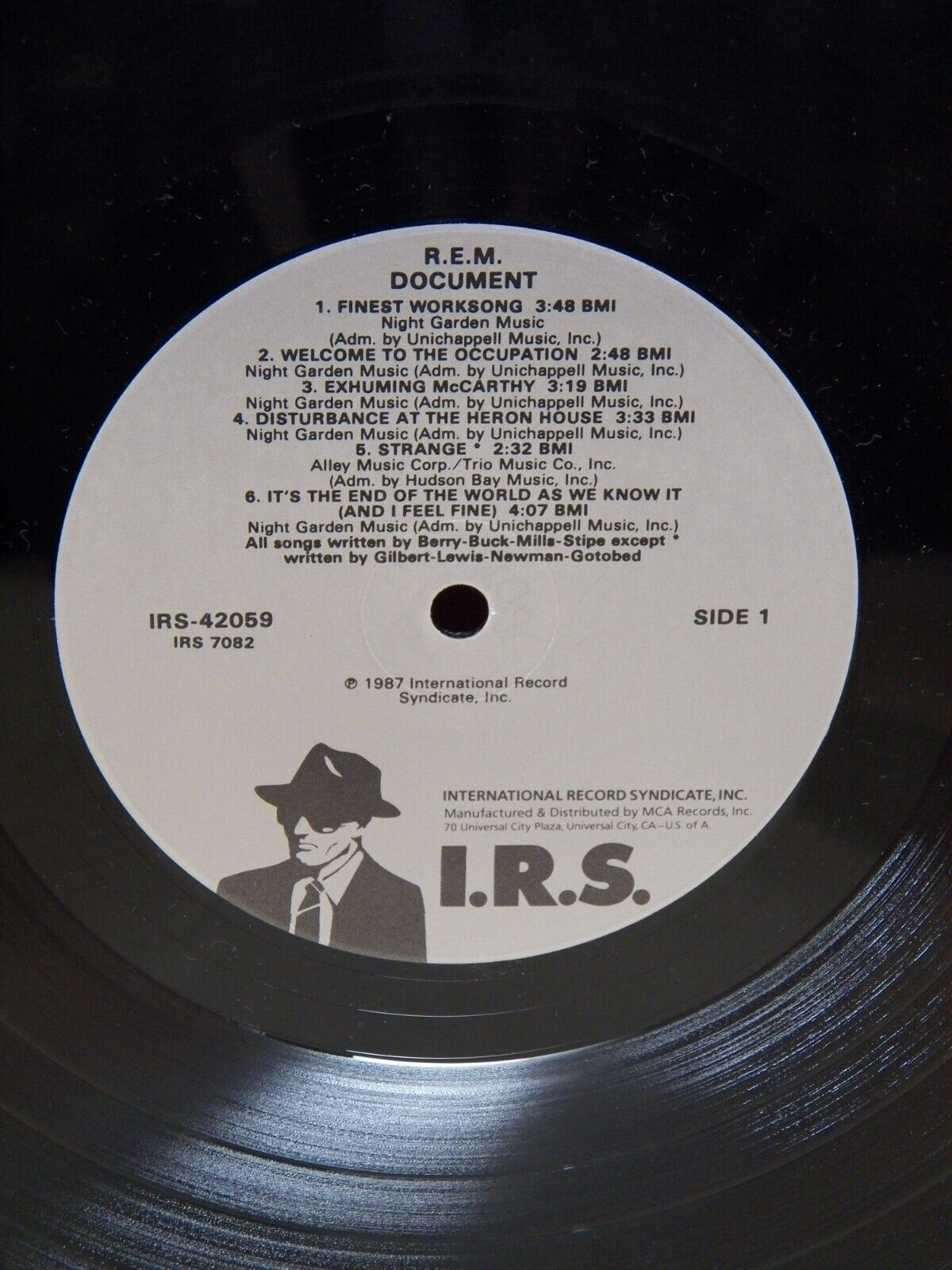 12" LP VG++/EX R.E.M. Document 1987 I.R.S. Records Promo IRS-42059 12" LP VG++/EX R.E.M. Document 1987 I.R.S. Records Promo IRS-42059