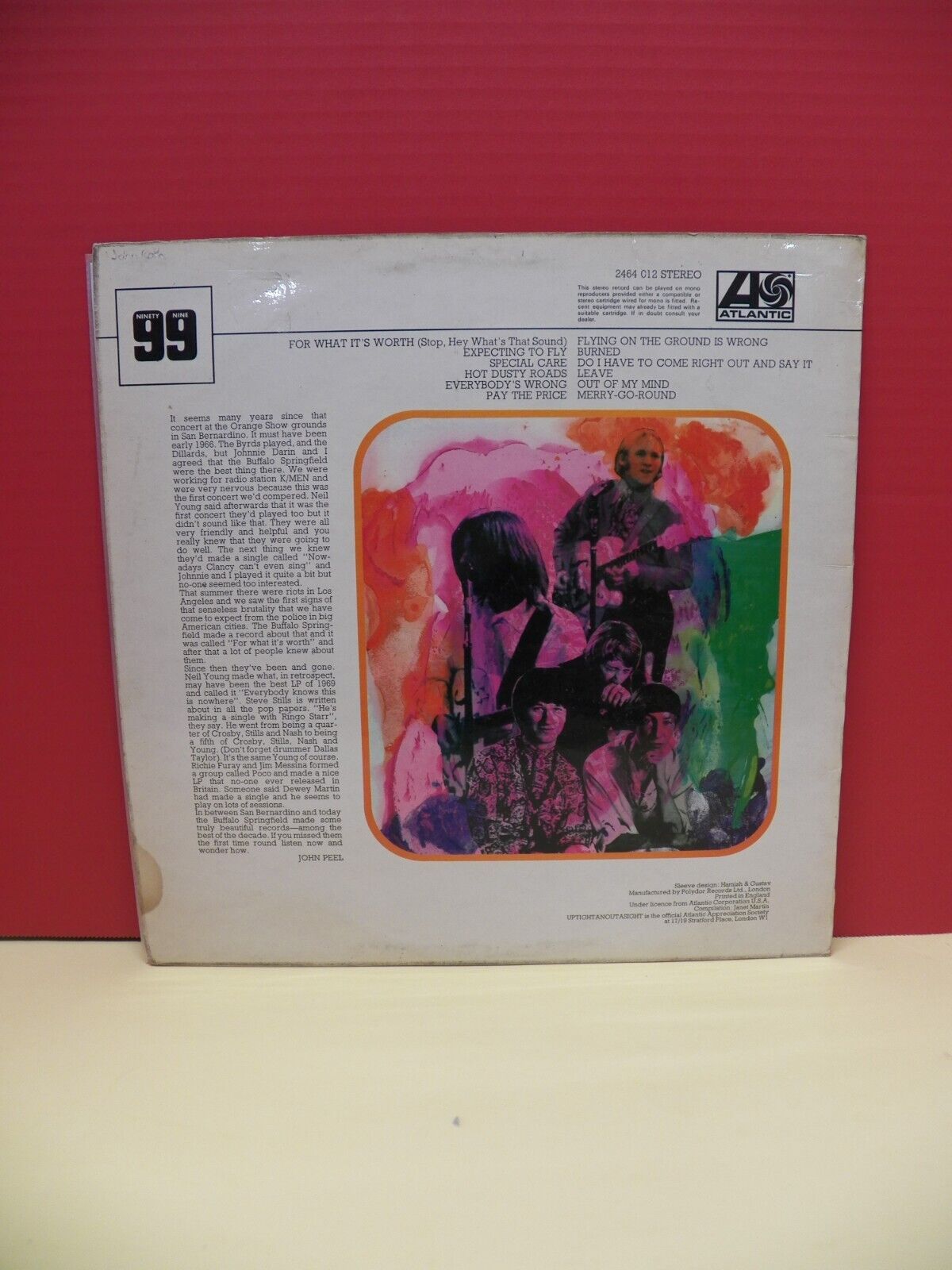 12" LP VG++/EX Buffalo Springfield Expecting To Fly 1970 Atlantic UK Import 12" LP VG++/EX Buffalo Springfield Expecting To Fly 1970 Atlantic UK Import