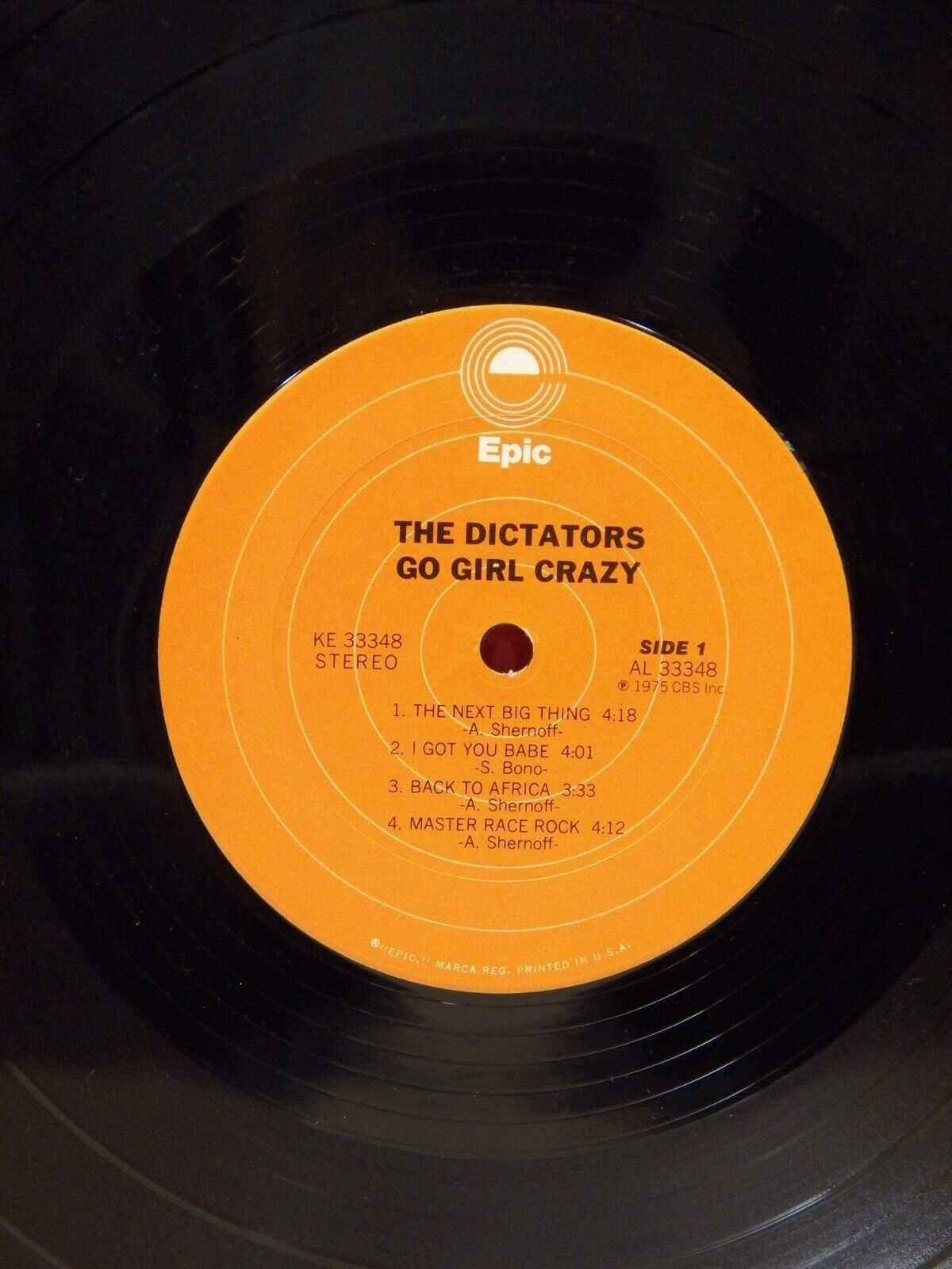 12" LP EX The Dictators Go Girl Crazy! 1975 Epic KE 33348 12" LP EX The Dictators Go Girl Crazy! 1975 Epic KE 33348