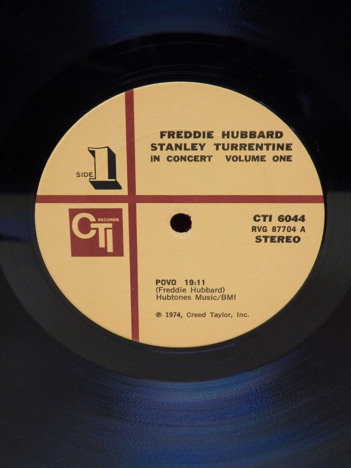 12" LP EX Freddie Hubbard/Stanley Turrentine In Concert Volume One 1974 CTI 12" LP EX Freddie Hubbard/Stanley Turrentine In Concert Volume One 1974 CTI