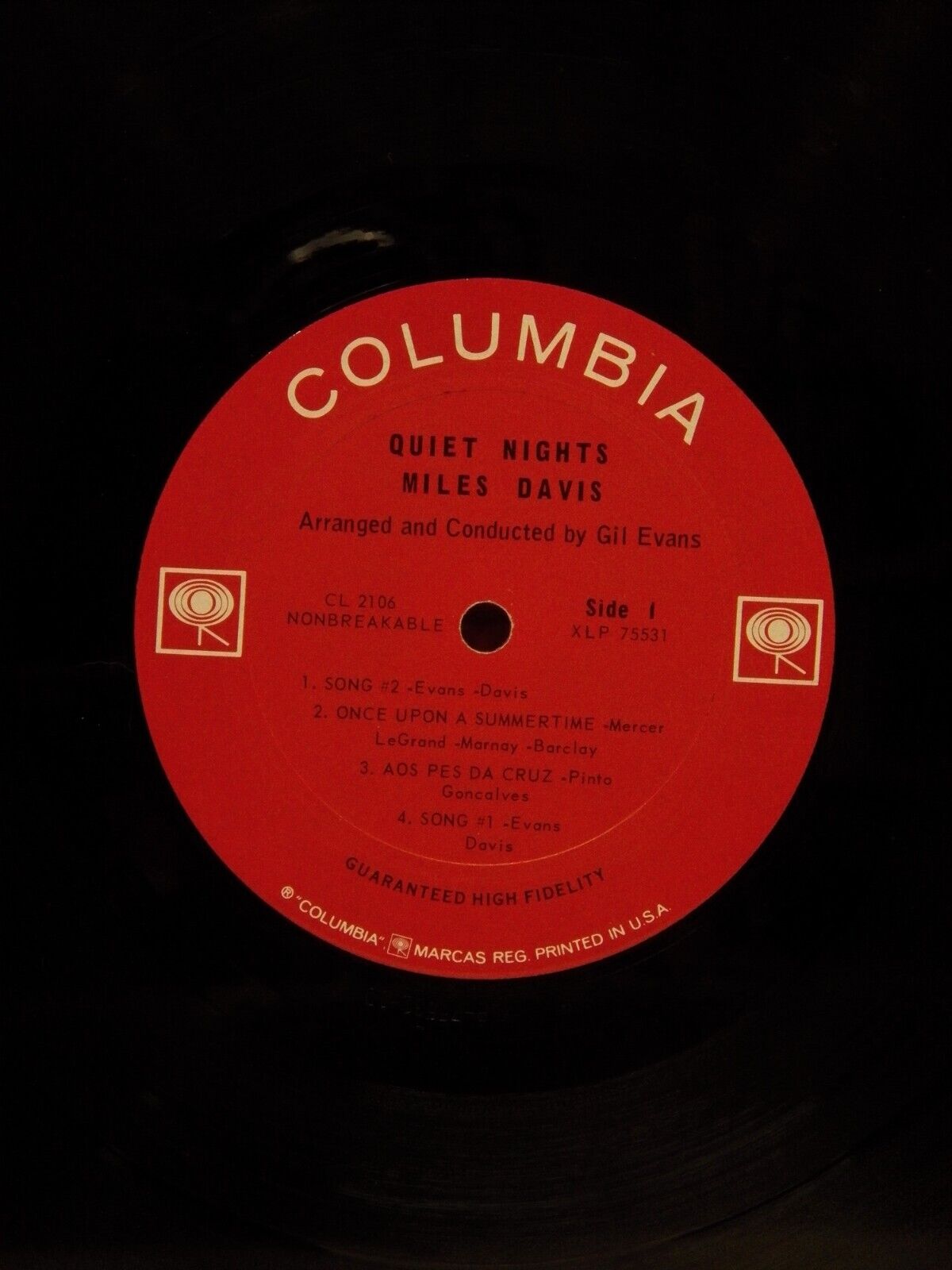 12" LP VG++/EX Miles Davis Quiet Nights 1964 Columbia Mono CL 2106 12" LP VG++/EX Miles Davis Quiet Nights 1964 Columbia Mono CL 2106