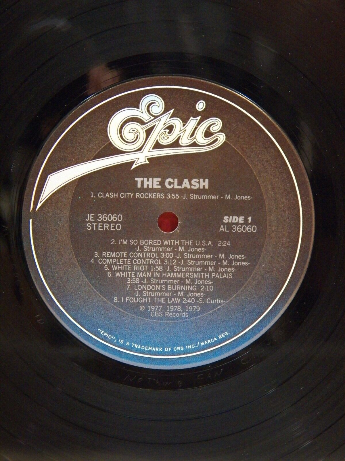 12" LP EX The Clash The Clash 1979 Epic w/ Promo 7" JE 36060 12" LP EX The Clash The Clash 1979 Epic w/ Promo 7" JE 36060