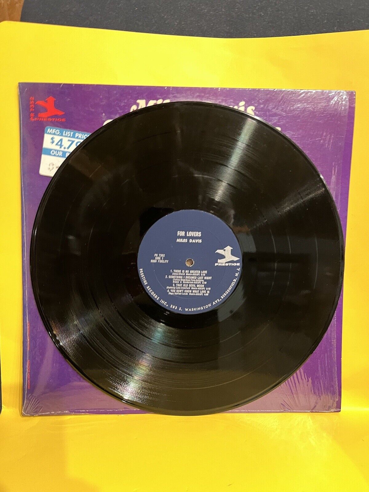 VG ++ In Shrink Vinyl Record LP Miles Davis Plays For Lovers Mono PR7352 1965 VG ++ In Shrink Vinyl Record LP Miles Davis Plays For Lovers Mono PR7352 1965