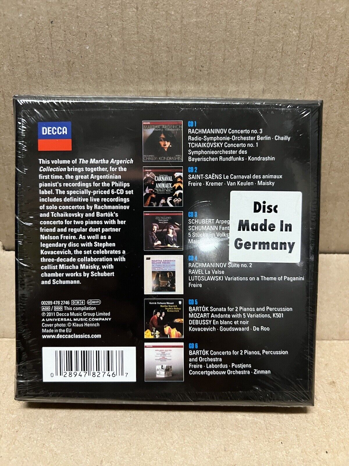 Sealed 6xCD Set Martha Argerich The Collection 4 2011 Decca Import Sealed 6xCD Set Martha Argerich The Collection 4 2011 Decca Import