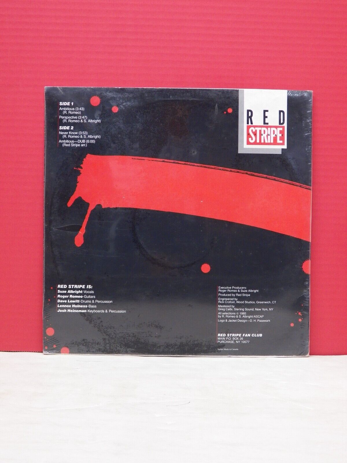 Sealed 12" Single Red Stripe Ambitious 1985 Sealed 12" Single Red Stripe Ambitious 1985