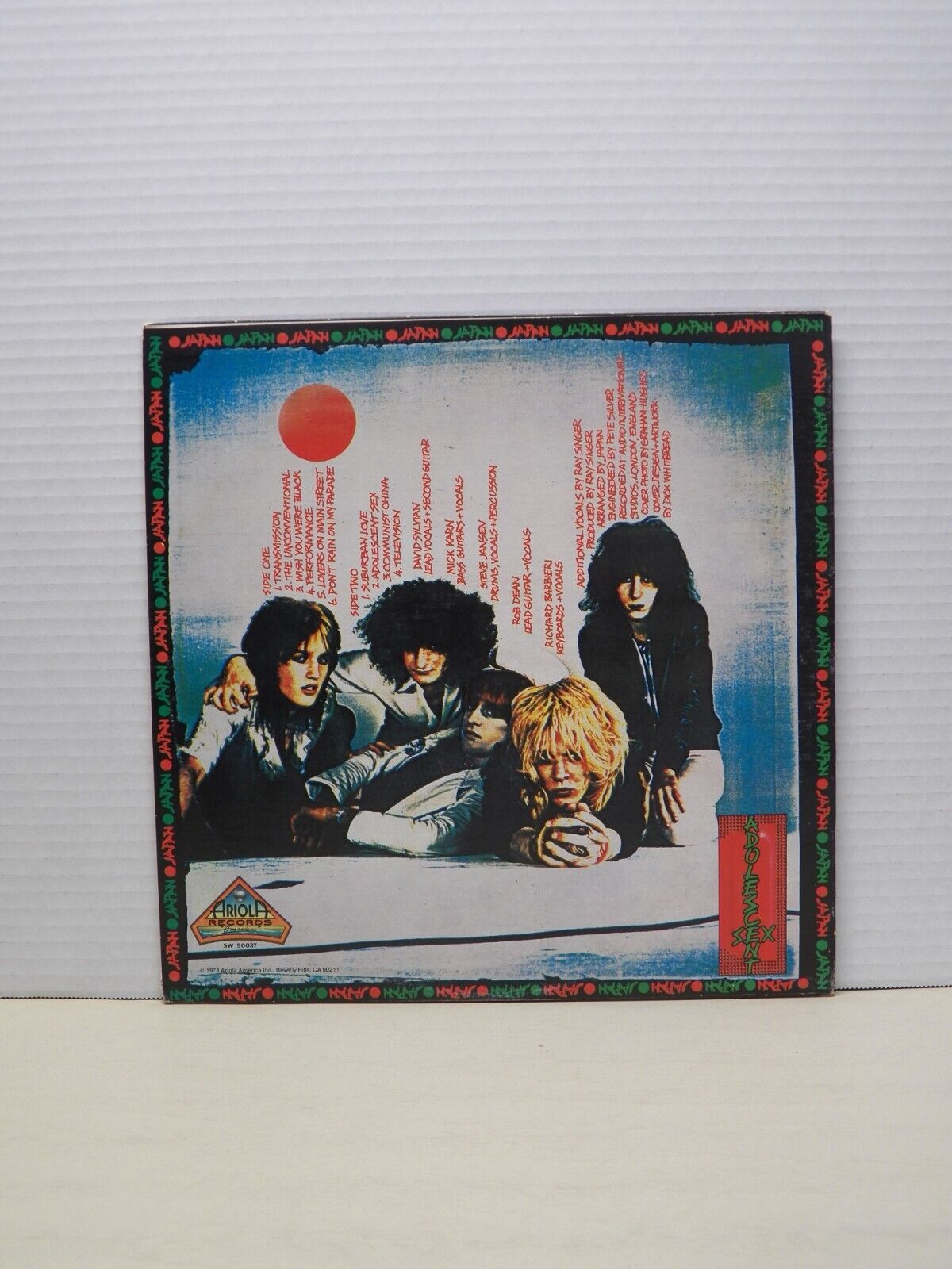 12" LP EX Japan Adolescent Sex 1978 Ariola Records America SW 50037 12" LP EX Japan Adolescent Sex 1978 Ariola Records America SW 50037