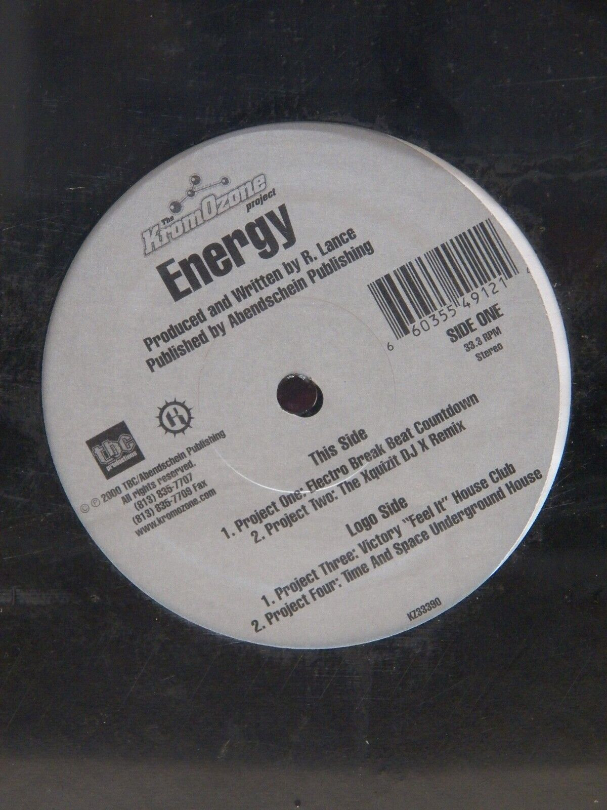 Sealed 12" Single The KromOzone Project Energy 2000 TBC Productions KZ33390 Sealed 12" Single The KromOzone Project Energy 2000 TBC Productions KZ33390