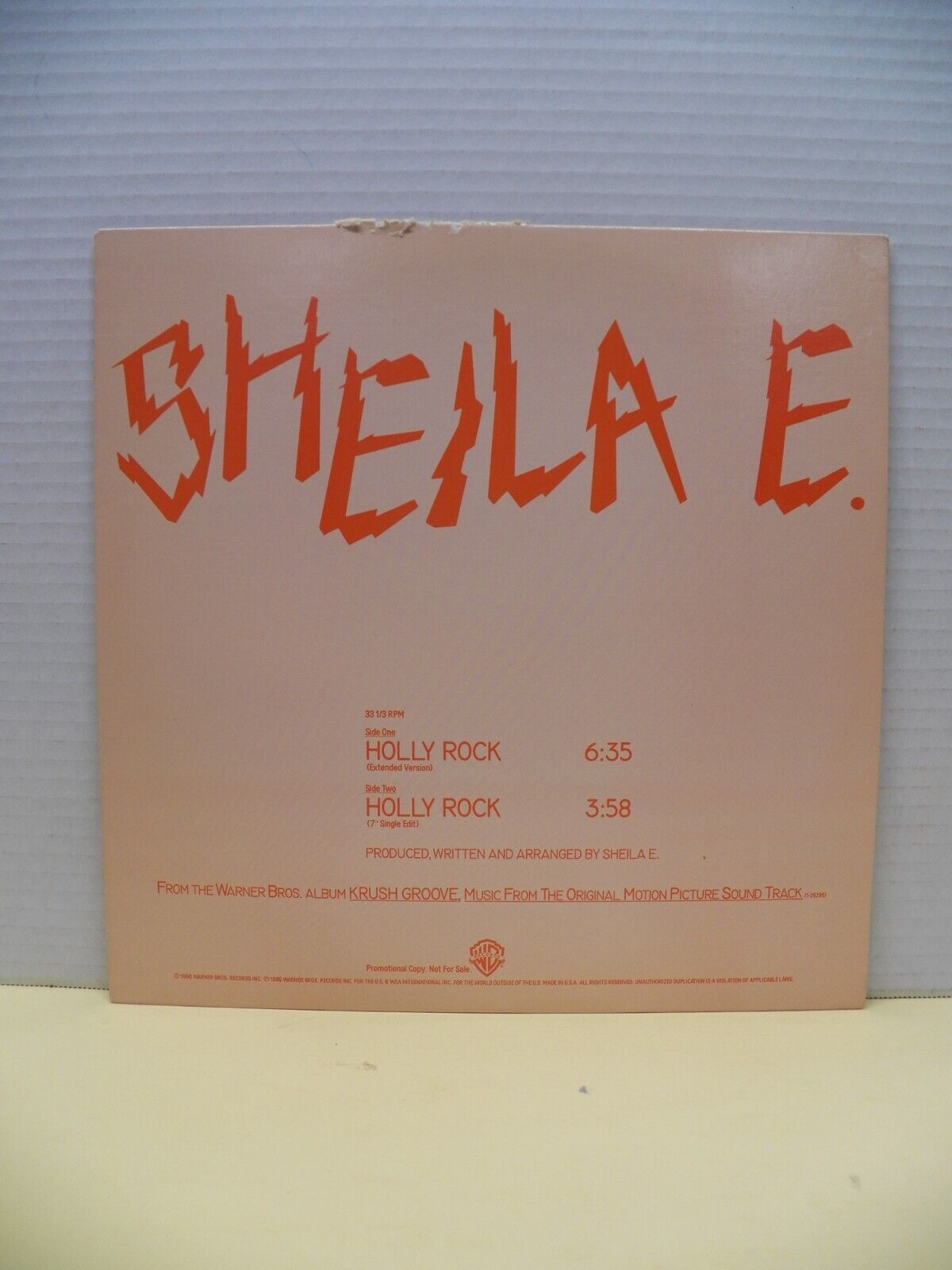 12" Single NM- Sheila E. Holly Rock 1986 Warner Bros. Promo PRO-A-2481 12" Single NM- Sheila E. Holly Rock 1986 Warner Bros. Promo PRO-A-2481
