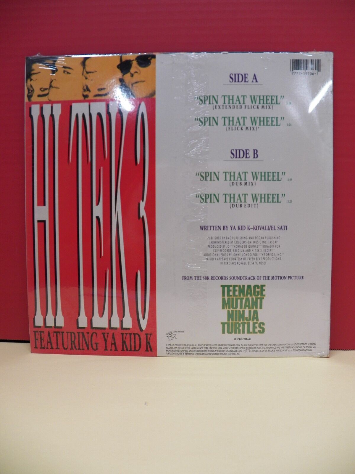Sealed 12" Single Hi Tek 3 feat. Ya Kid K Spin That Wheel 1990 SBK V-19706 Sealed 12" Single Hi Tek 3 feat. Ya Kid K Spin That Wheel 1990 SBK V-19706