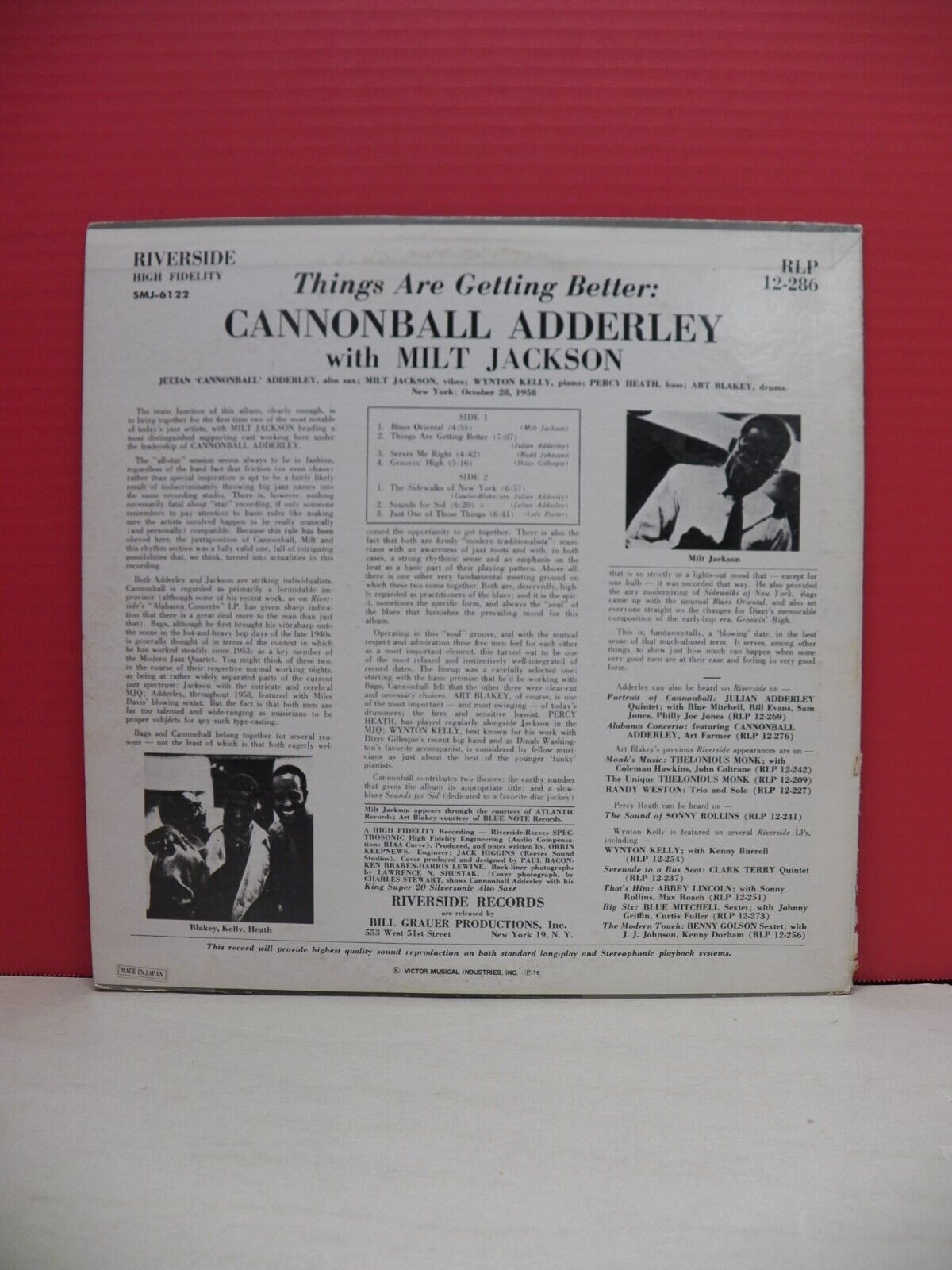 12" LP M- Cannonball Adderley Things Are Getting Better 1976 Japan Reissue 12" LP M- Cannonball Adderley Things Are Getting Better 1976 Japan Reissue