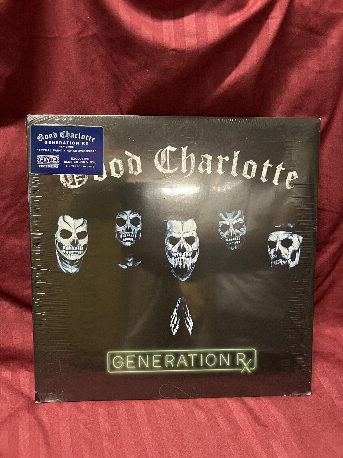 Sealed Vinyl Record LP Good Charlotte Generation RX FYE Exclusive Blue Vinyl Sealed Vinyl Record LP Good Charlotte Generation RX FYE Exclusive Blue Vinyl