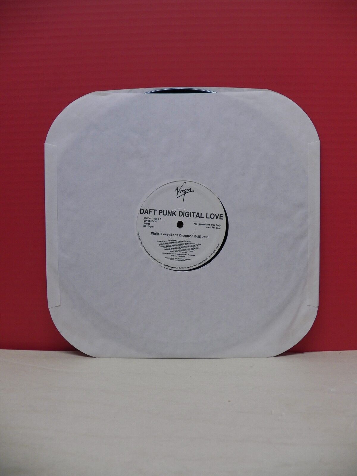12" Single EX Daft Punk Digital Love (Boris Dlugosch Edit) 2001 Virgin Promo 12" Single EX Daft Punk Digital Love (Boris Dlugosch Edit) 2001 Virgin Promo