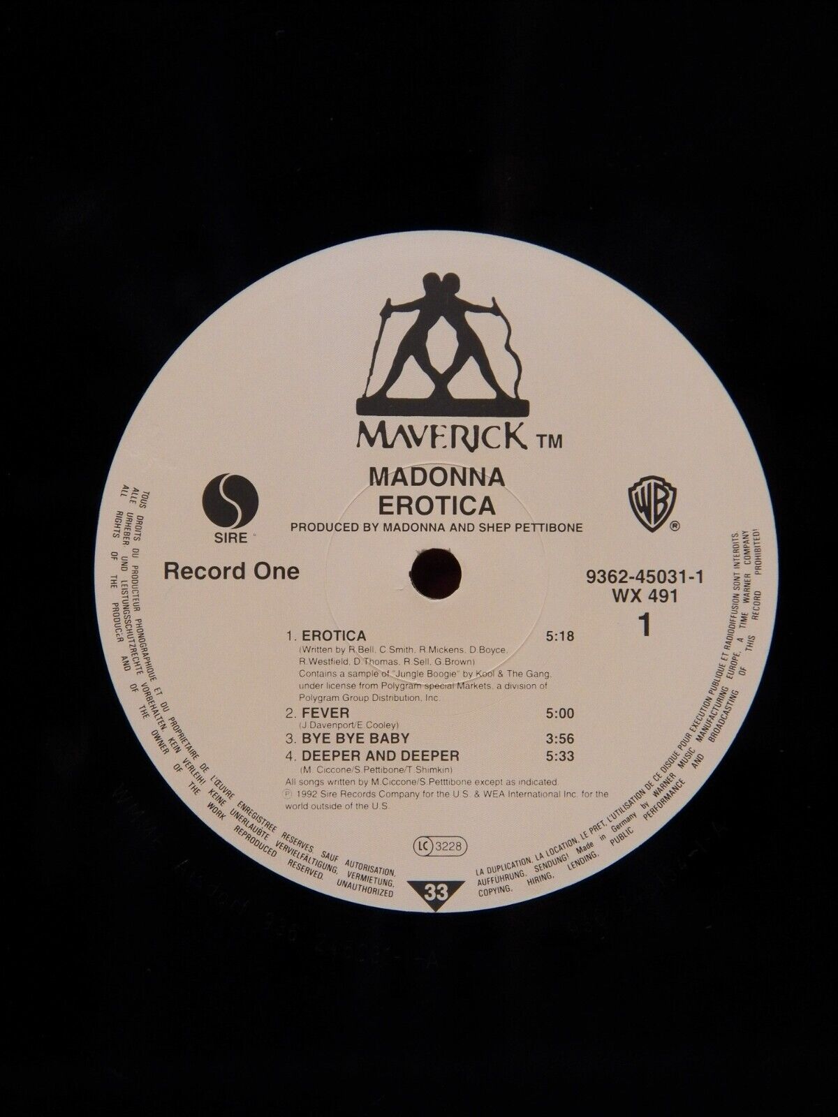 12" 2xLP EX Madonna Erotica 1992 Maverick Germany Import 9362-45031-1 12" 2xLP EX Madonna Erotica 1992 Maverick Germany Import 9362-45031-1