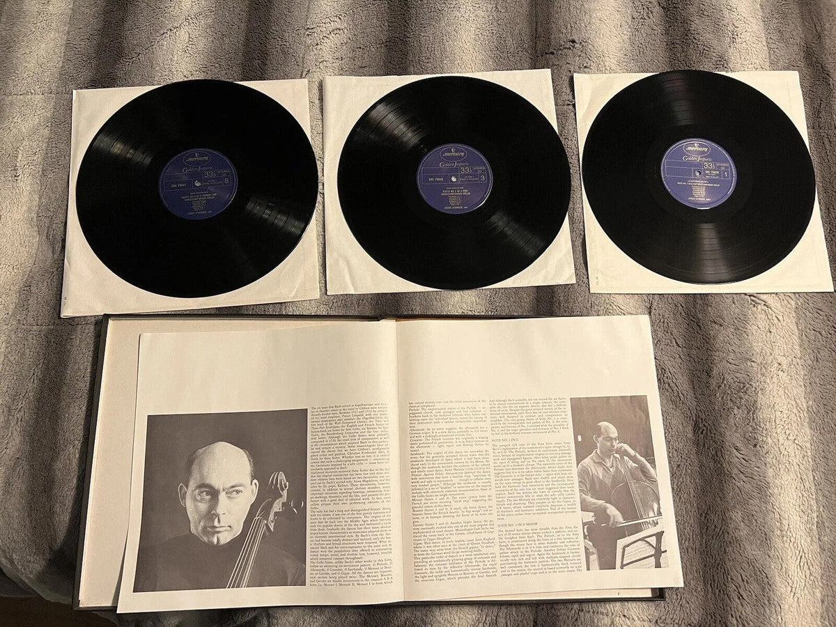 NM 3 LP Box Set Bach Complete Suites for Unaccompanied Cello Janos Starker 1974 NM 3 LP Box Set Bach Complete Suites for Unaccompanied Cello Janos Starker 1974