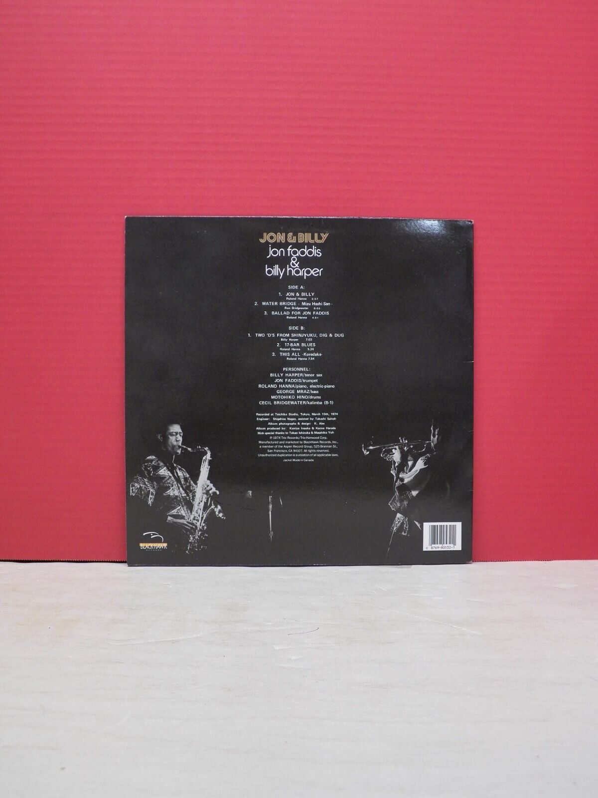 12" LP M- Jon Faddis & Billy Harper Jon & Billy Blackhawk Promo BKH 532-1D 12" LP M- Jon Faddis & Billy Harper Jon & Billy Blackhawk Promo BKH 532-1D