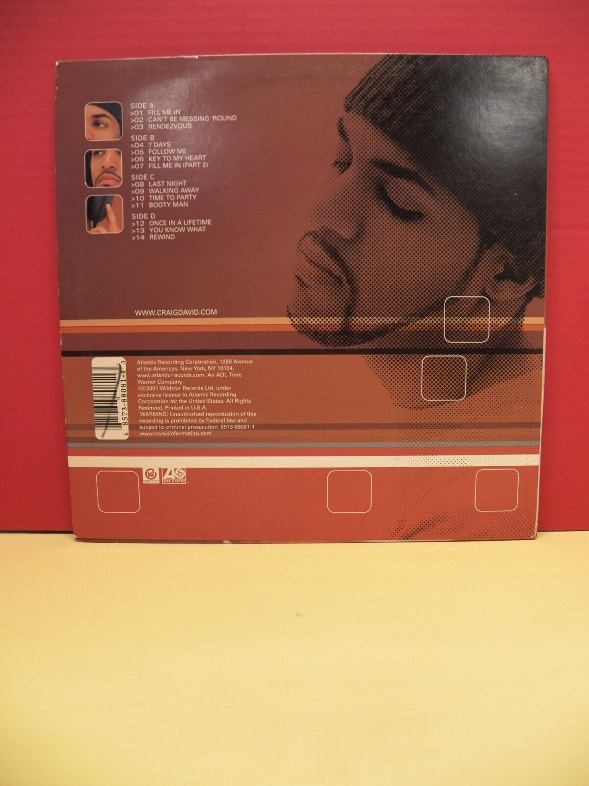 12" 2xLP VG++/EX Craig David Born To Do It 2001 Wildstar/Atlantic 8573-88081-1 12" 2xLP VG++/EX Craig David Born To Do It 2001 Wildstar/Atlantic 8573-88081-1