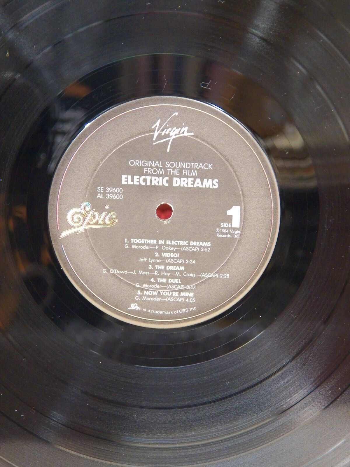 12" LP EX Electric Dreams (Original Soundtrack From The Film) 1984 Epic SE 39600 12" LP EX Electric Dreams (Original Soundtrack From The Film) 1984 Epic SE 39600