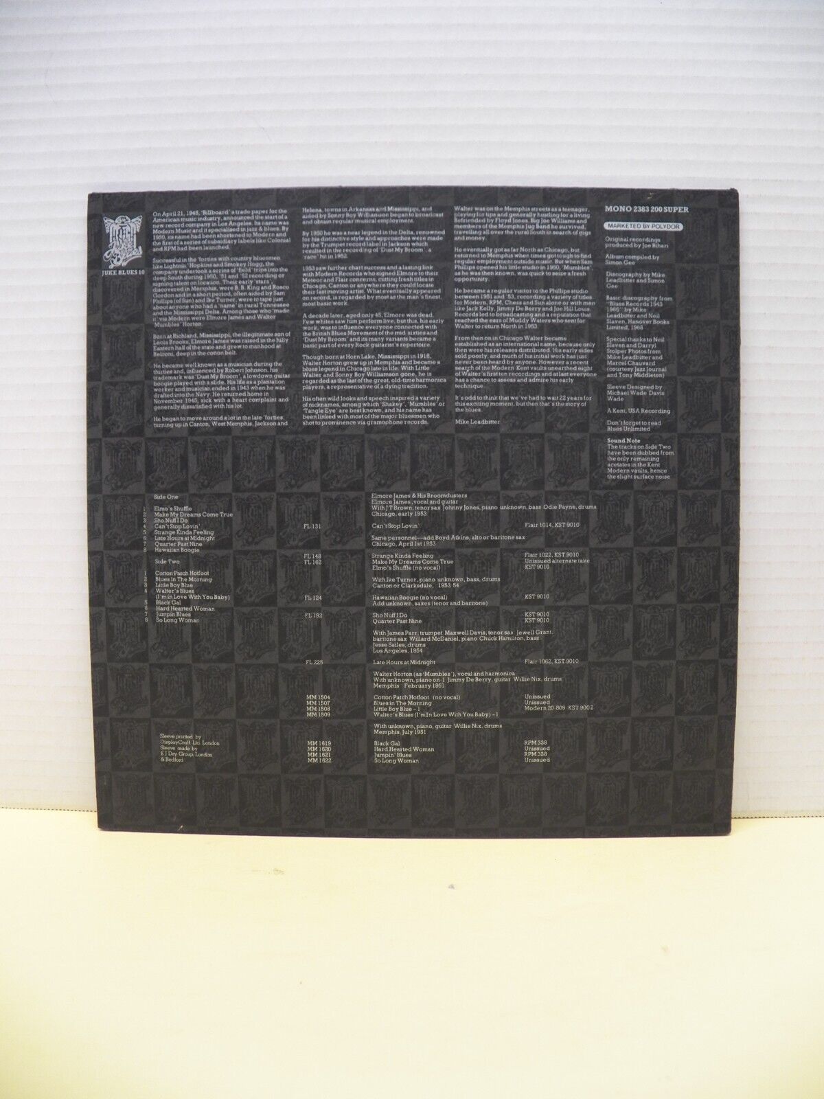12" LP EX Elmore James/Walter Horton Cotton Patch Hotfoots 1973 Polydor Import 12" LP EX Elmore James/Walter Horton Cotton Patch Hotfoots 1973 Polydor Import
