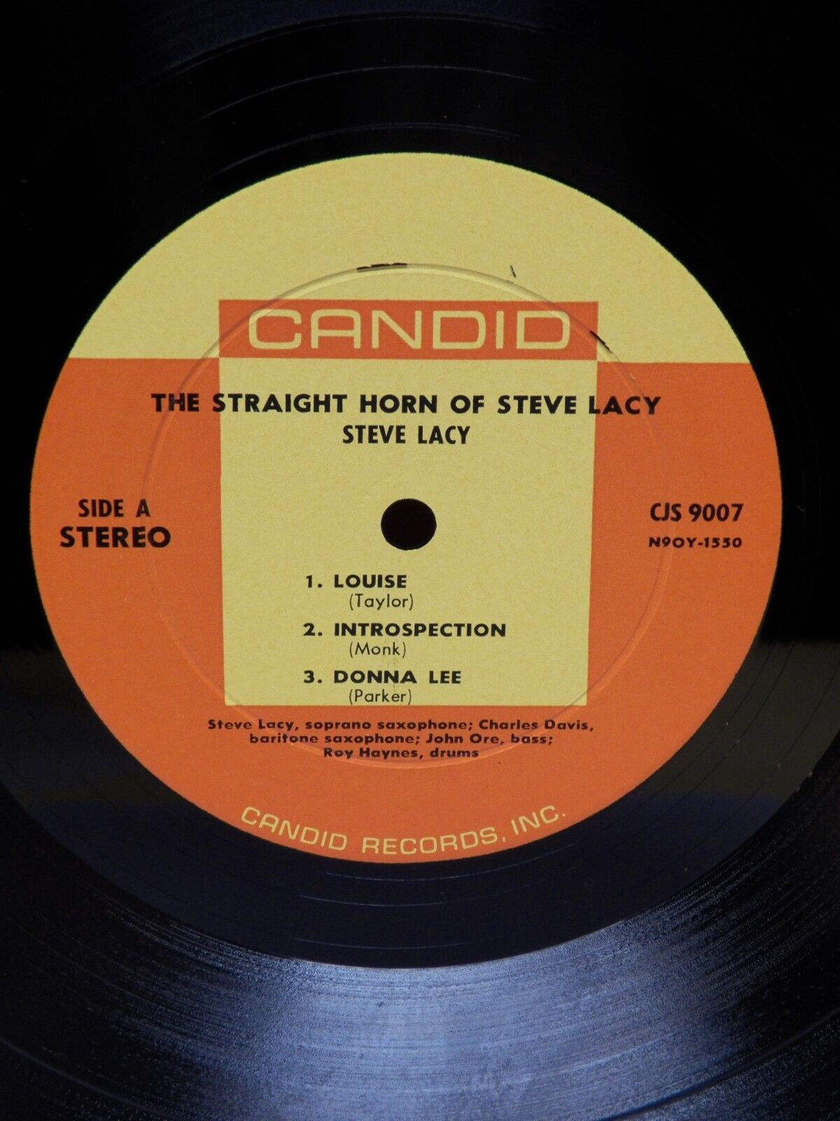 12" LP VG++/EX Steve Lacy The Straight Horn Of Steve Lacy 1962 Candid Stereo 12" LP VG++/EX Steve Lacy The Straight Horn Of Steve Lacy 1962 Candid Stereo