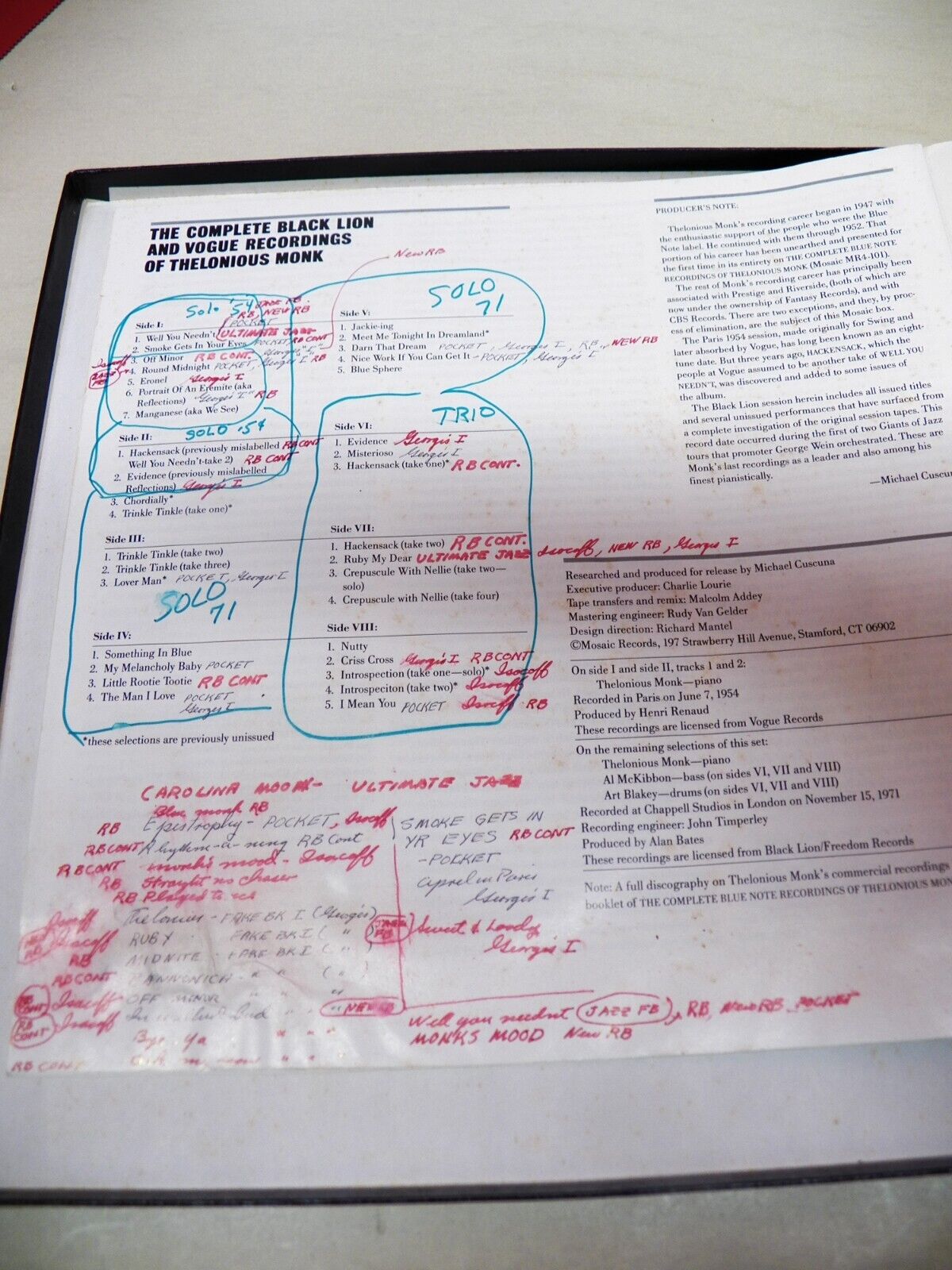 4LP Box EX Complete Black Lion & Vogue Recordings Of Thelonious Monk 1985 Mosaic 4LP Box EX Complete Black Lion & Vogue Recordings Of Thelonious Monk 1985 Mosaic