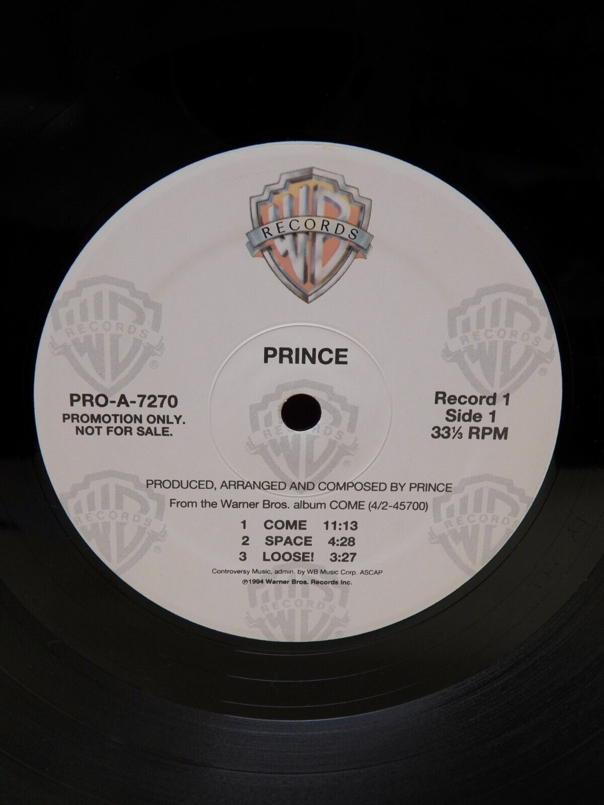 12" 2xLP VG++/EX Prince Come 1994 Warner Bros. Promo PRO-A-7270 12" 2xLP VG++/EX Prince Come 1994 Warner Bros. Promo PRO-A-7270