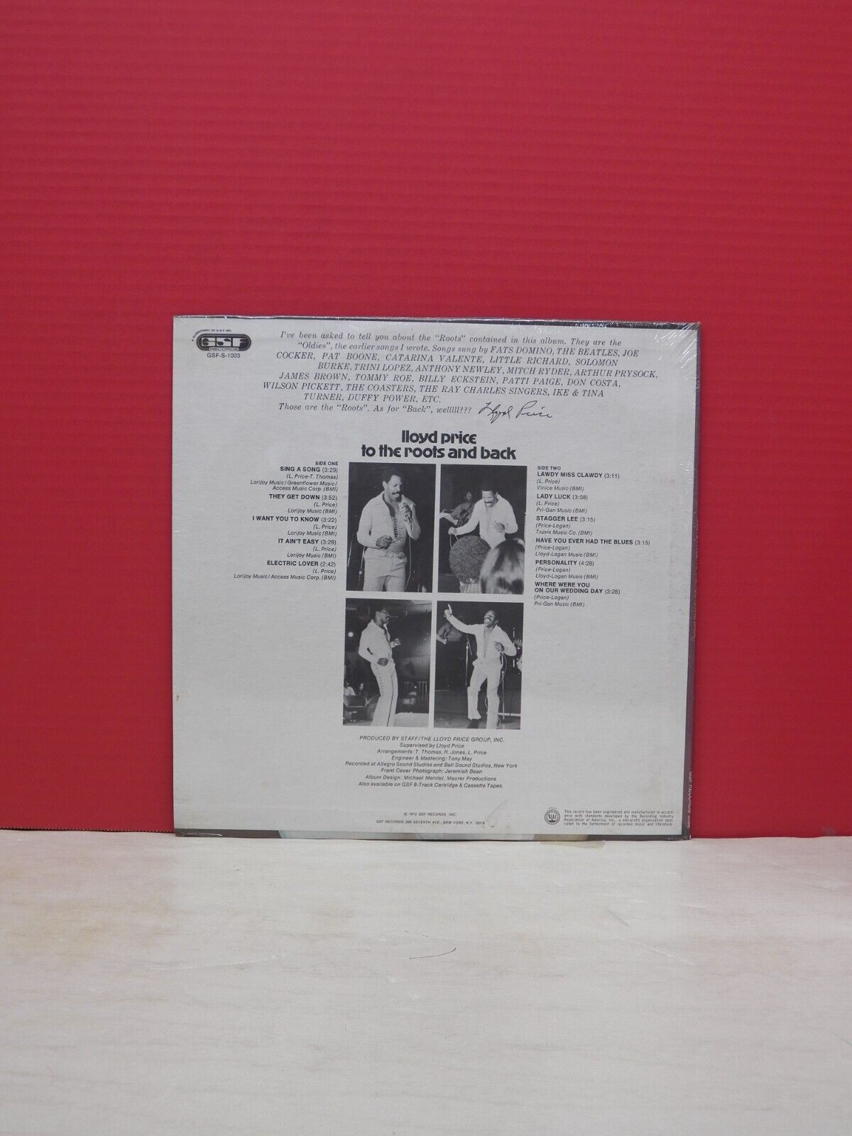 Sealed 12" LP Lloyd Price To The Roots And Back 1972 GSF Stereo GSF-S-1003 Sealed 12" LP Lloyd Price To The Roots And Back 1972 GSF Stereo GSF-S-1003