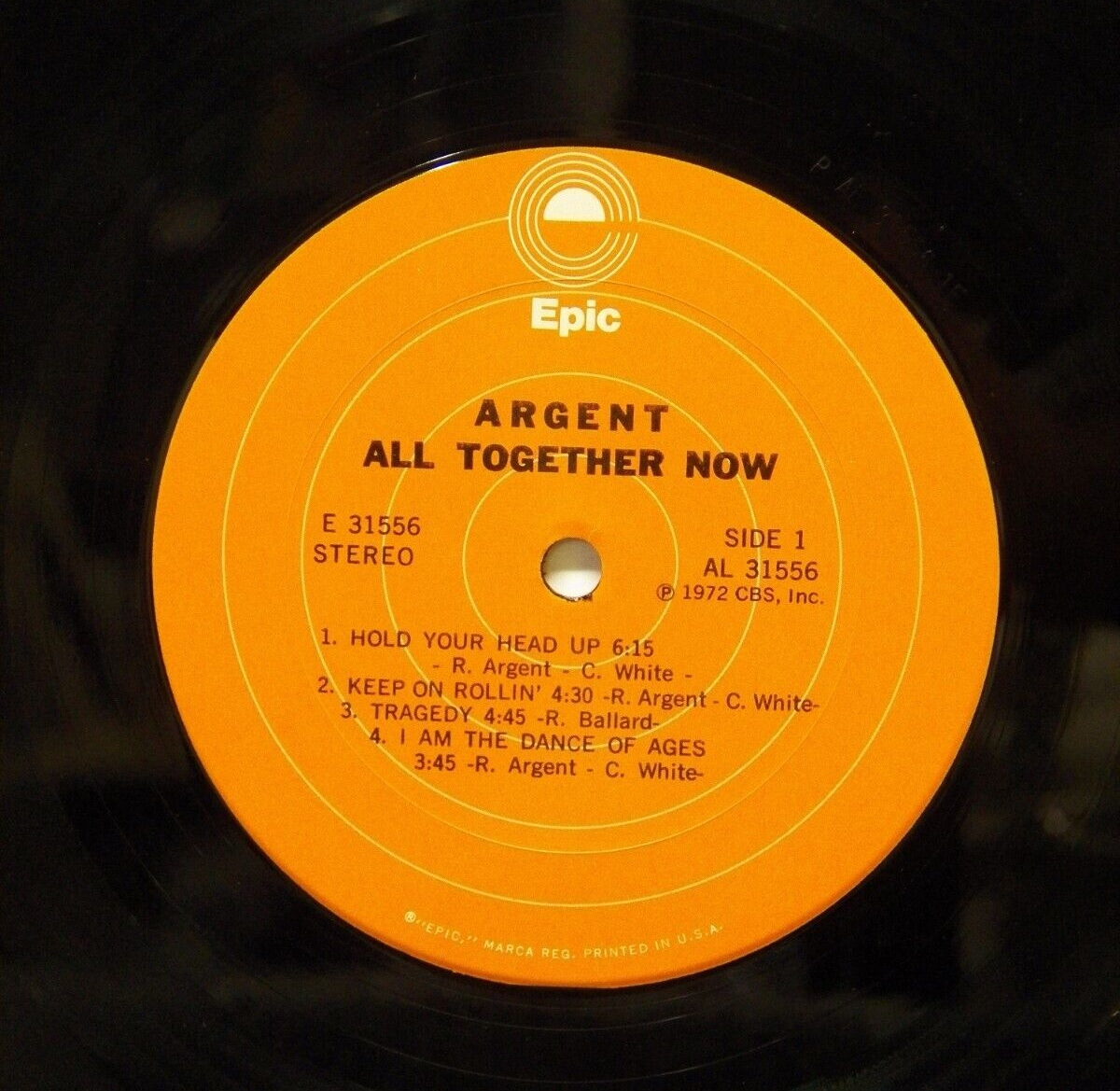12" LP VG++ Argent All Together Now 1973 Epic Reissue E 31556 12" LP VG++ Argent All Together Now 1973 Epic Reissue E 31556