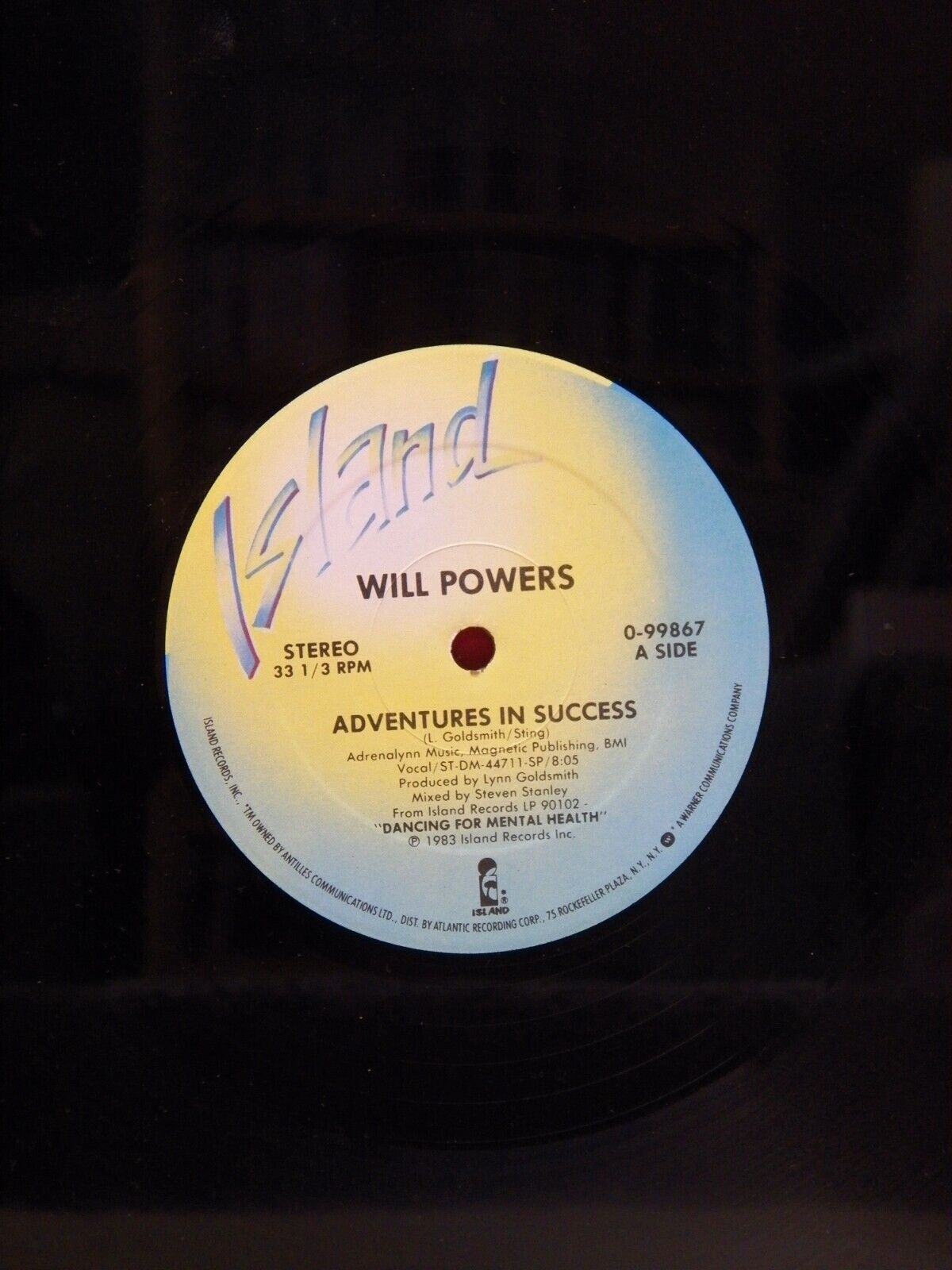 12" Single VG+ Will Powers Adventures In Success 1983 Island 0-99867 12" Single VG+ Will Powers Adventures In Success 1983 Island 0-99867