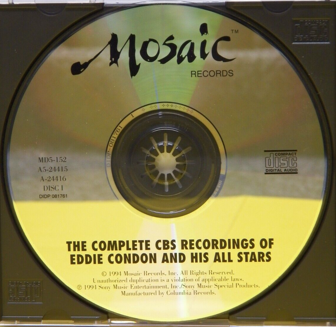 5xCD Box Complete CBS Recordings Of Eddie Condon & His All Stars 1994 Ltd Ed Num 5xCD Box Complete CBS Recordings Of Eddie Condon & His All Stars 1994 Ltd Ed Num