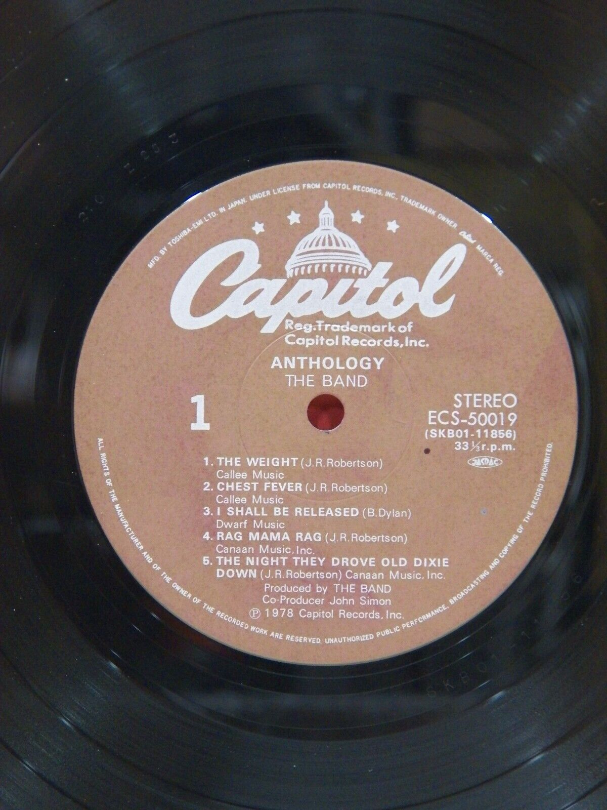 12" 2xLP VG++/EX The Band Anthology 1978 Capitol Japan Import ECS-50019 20 12" 2xLP VG++/EX The Band Anthology 1978 Capitol Japan Import ECS-50019 20