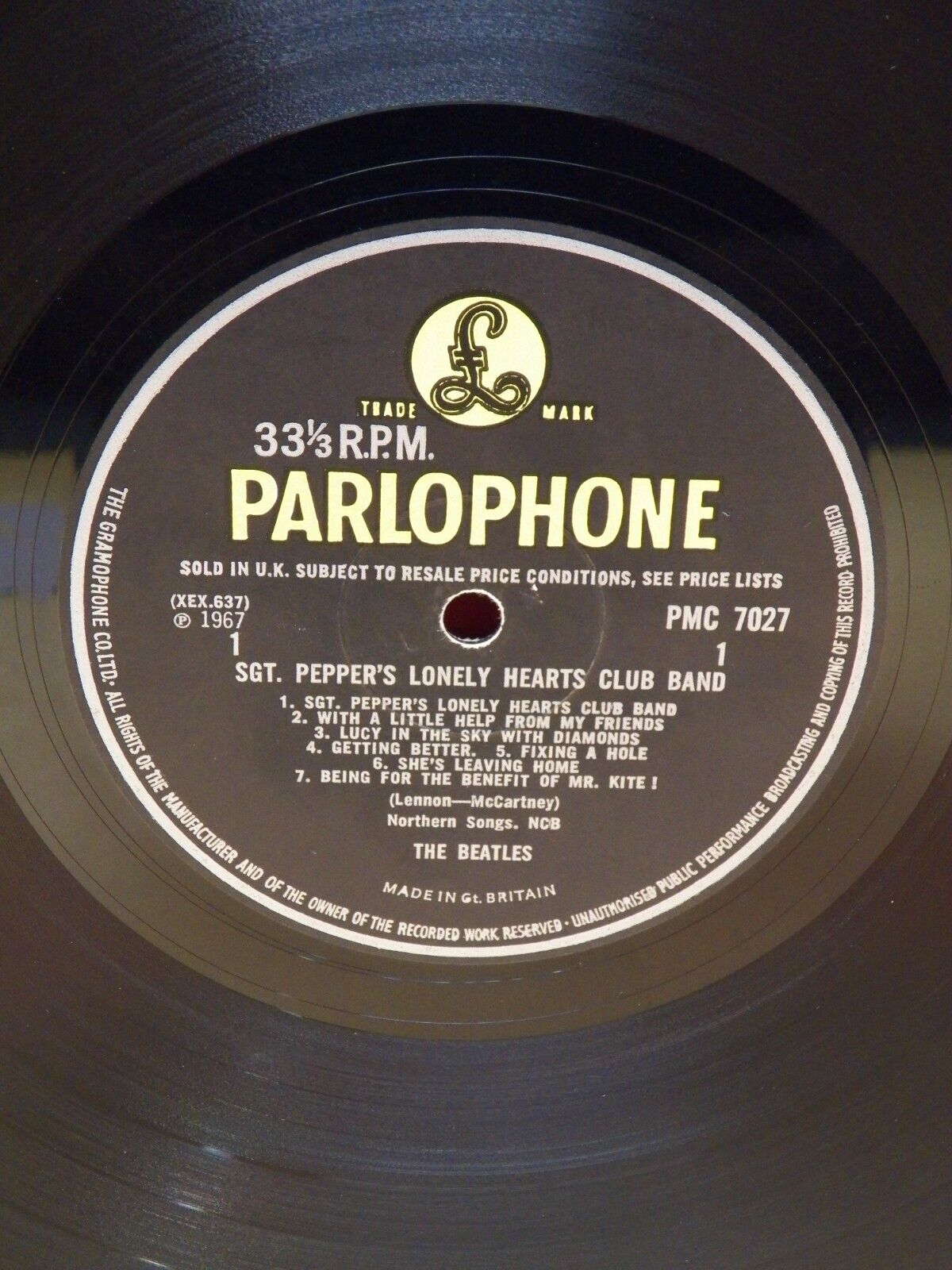 12" LP VG+ Beatles Sgt. Pepper's Lonely Hearts Club Band 1967 Mono UK 1st Press 12" LP VG+ Beatles Sgt. Pepper's Lonely Hearts Club Band 1967 Mono UK 1st Press