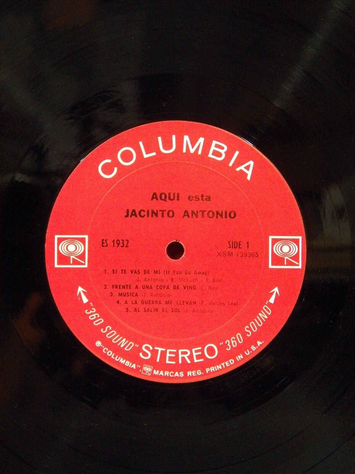 12" LP EX Jacinto Antonio Aqui Esta 1969 Columbia ES 1932 12" LP EX Jacinto Antonio Aqui Esta 1969 Columbia ES 1932