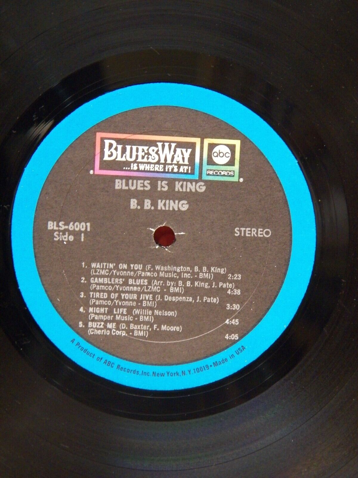 12" LP VG++/EX B.B. King Blues Is King Bluesway Stereo Reissue BLS-6001 12" LP VG++/EX B.B. King Blues Is King Bluesway Stereo Reissue BLS-6001