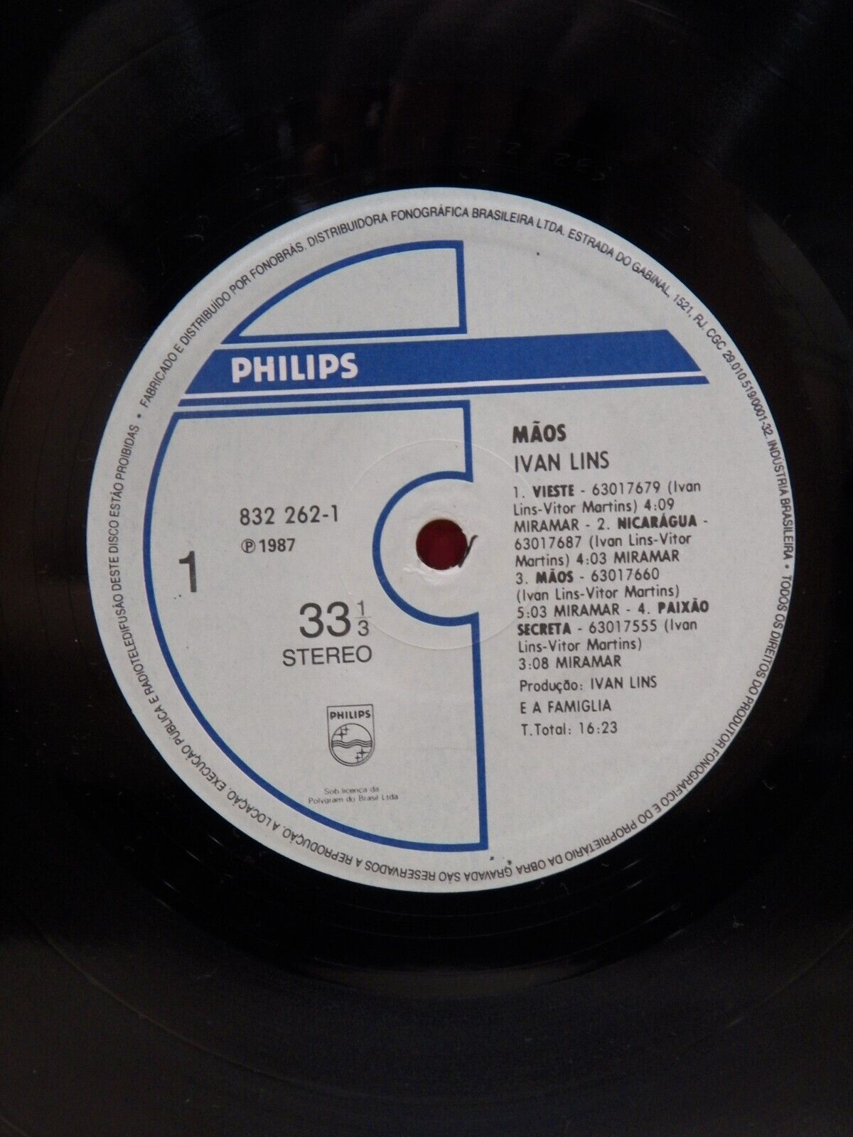 12" LP VG++/EX Ivan Lins Maos 1987 Philips Brazil Import 832 262-1 12" LP VG++/EX Ivan Lins Maos 1987 Philips Brazil Import 832 262-1